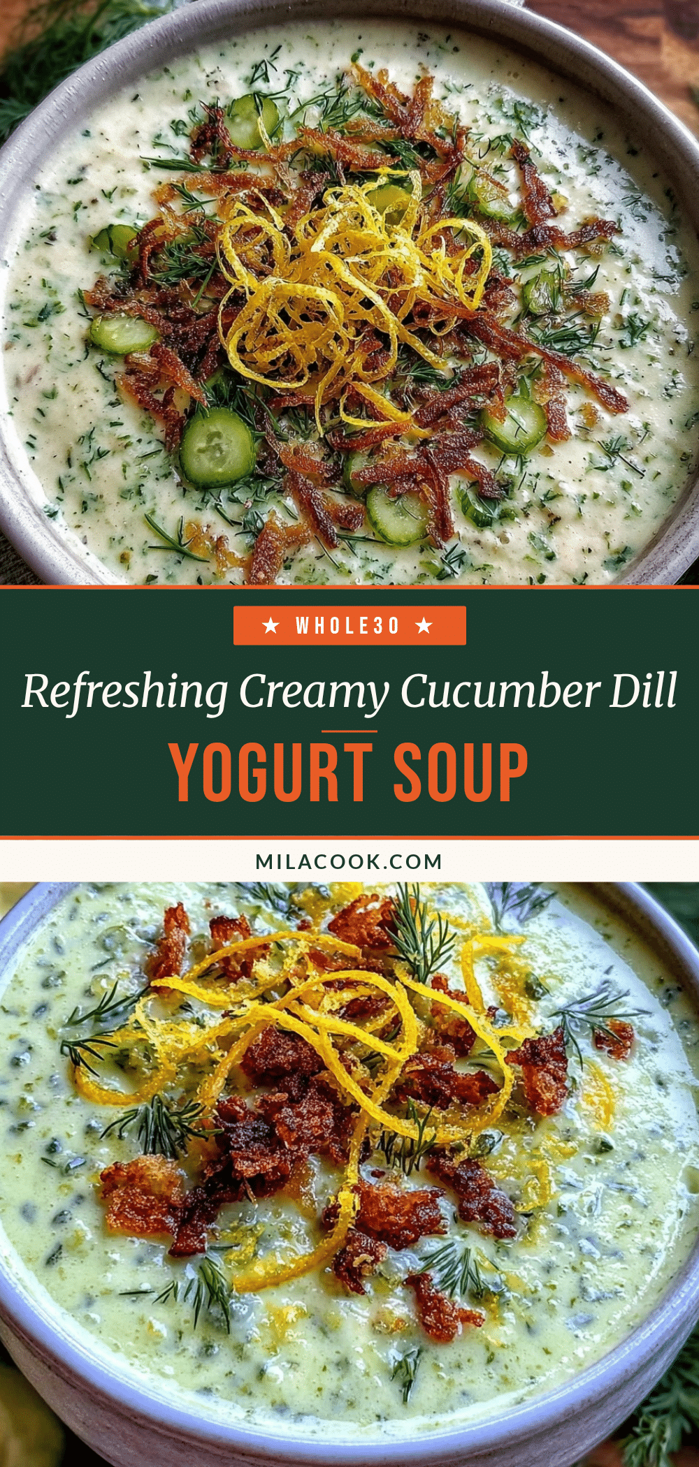 creamy cold cucumber dill yogurt soup recipe