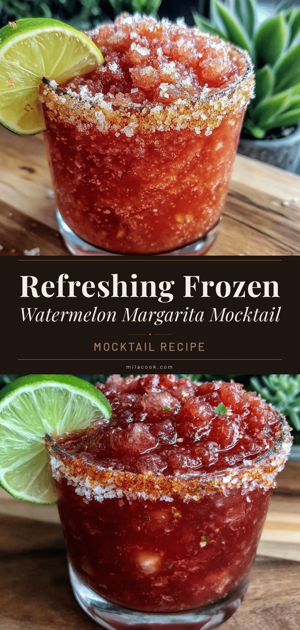 frozen watermelon margarita mocktail recipe