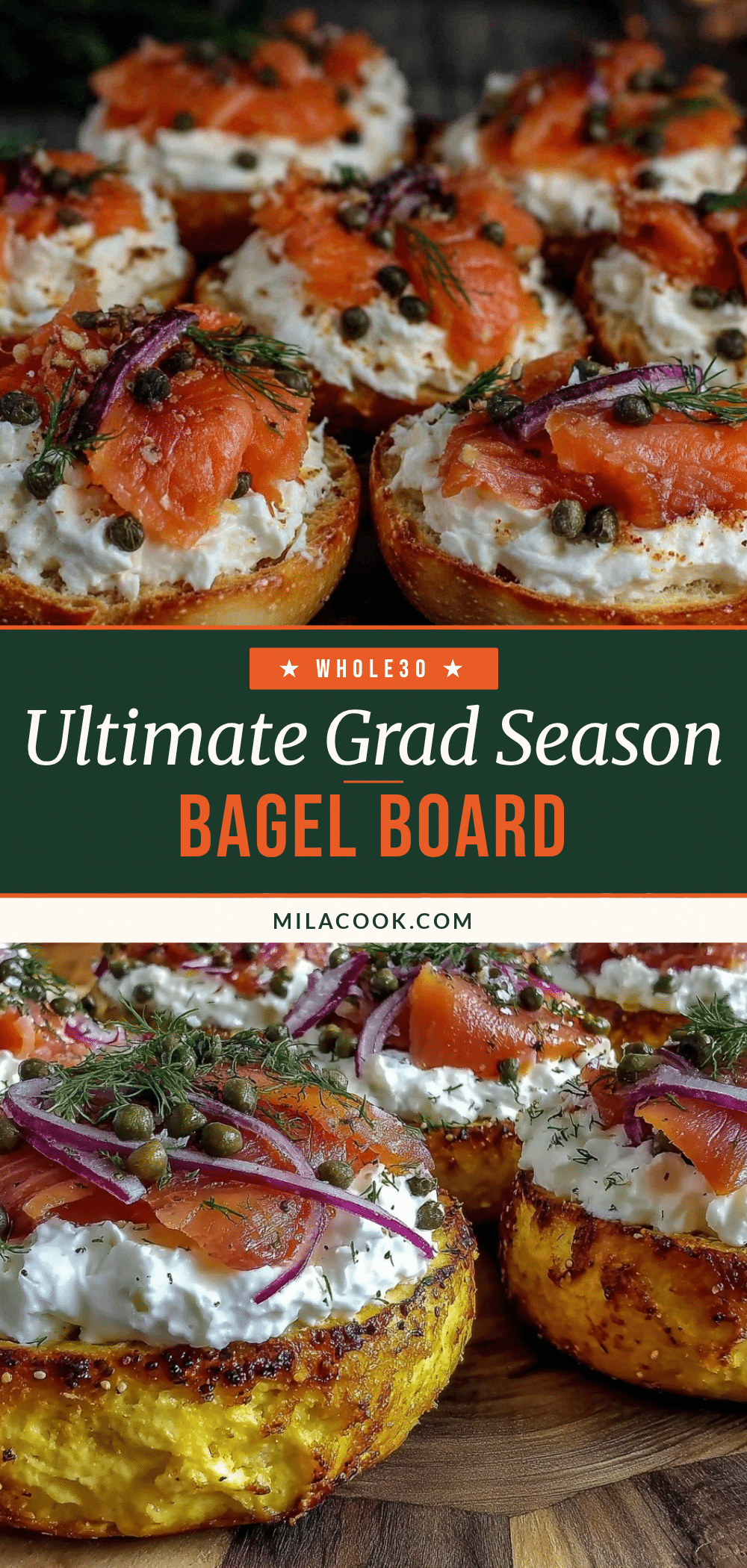 grad season brunch bagel board recipe