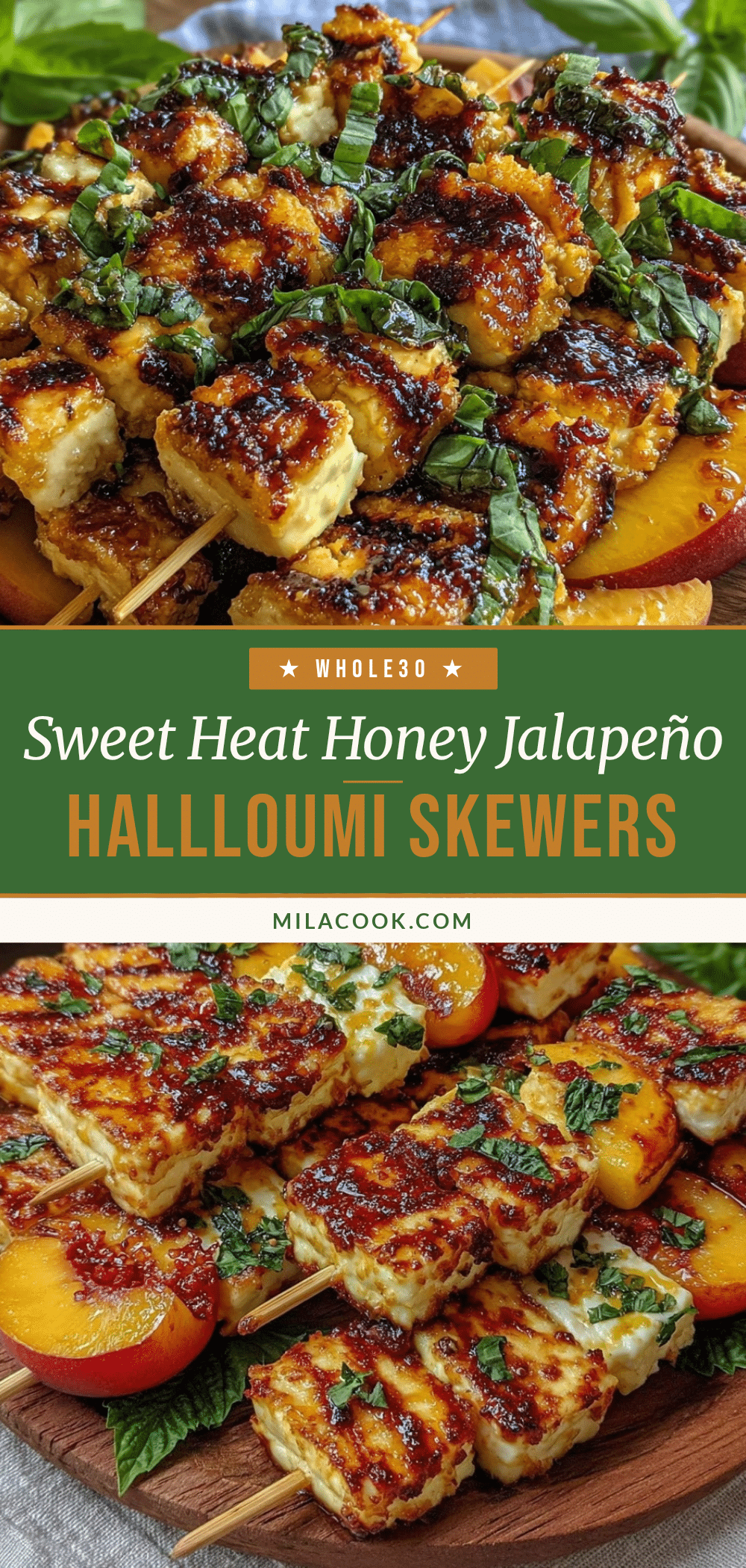 Honey Jalapeño Grilled Halloumi Skewers recipe