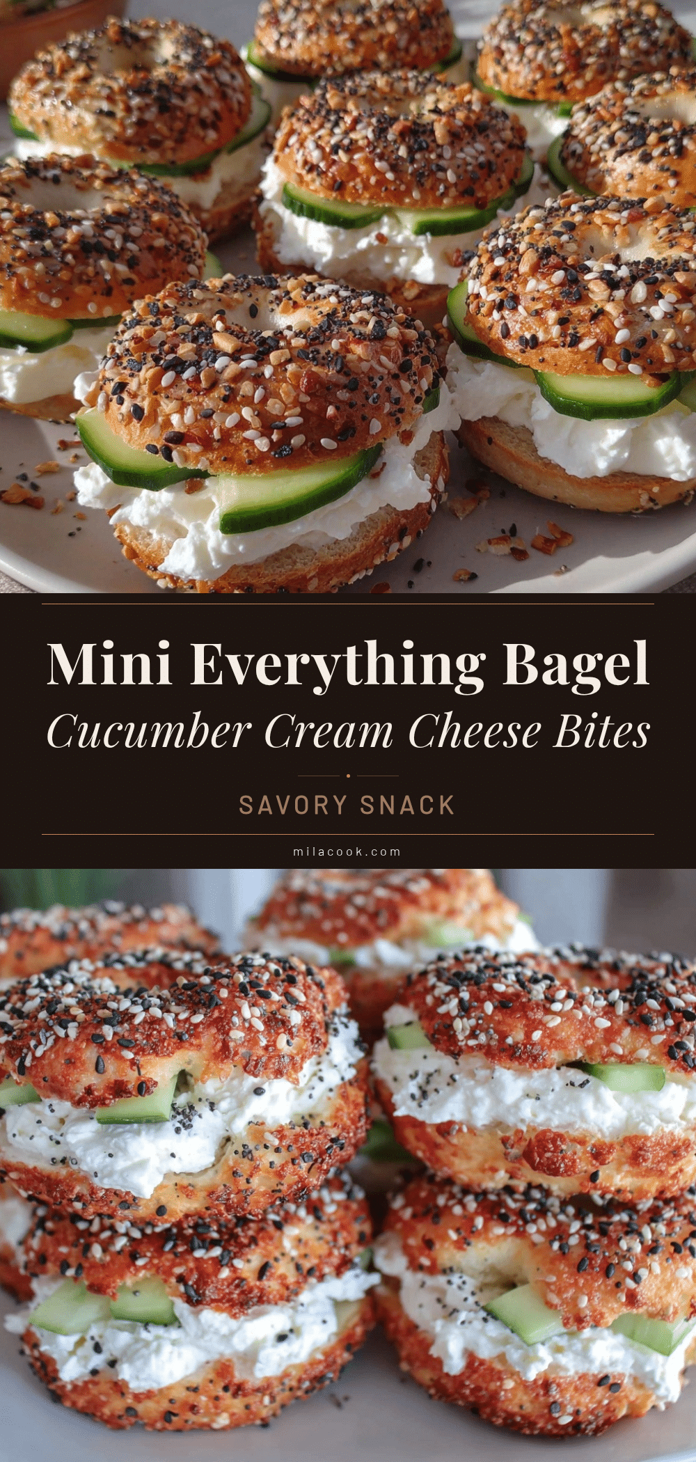 mini everything bagel cucumber cream cheese tea sandwiches recipe