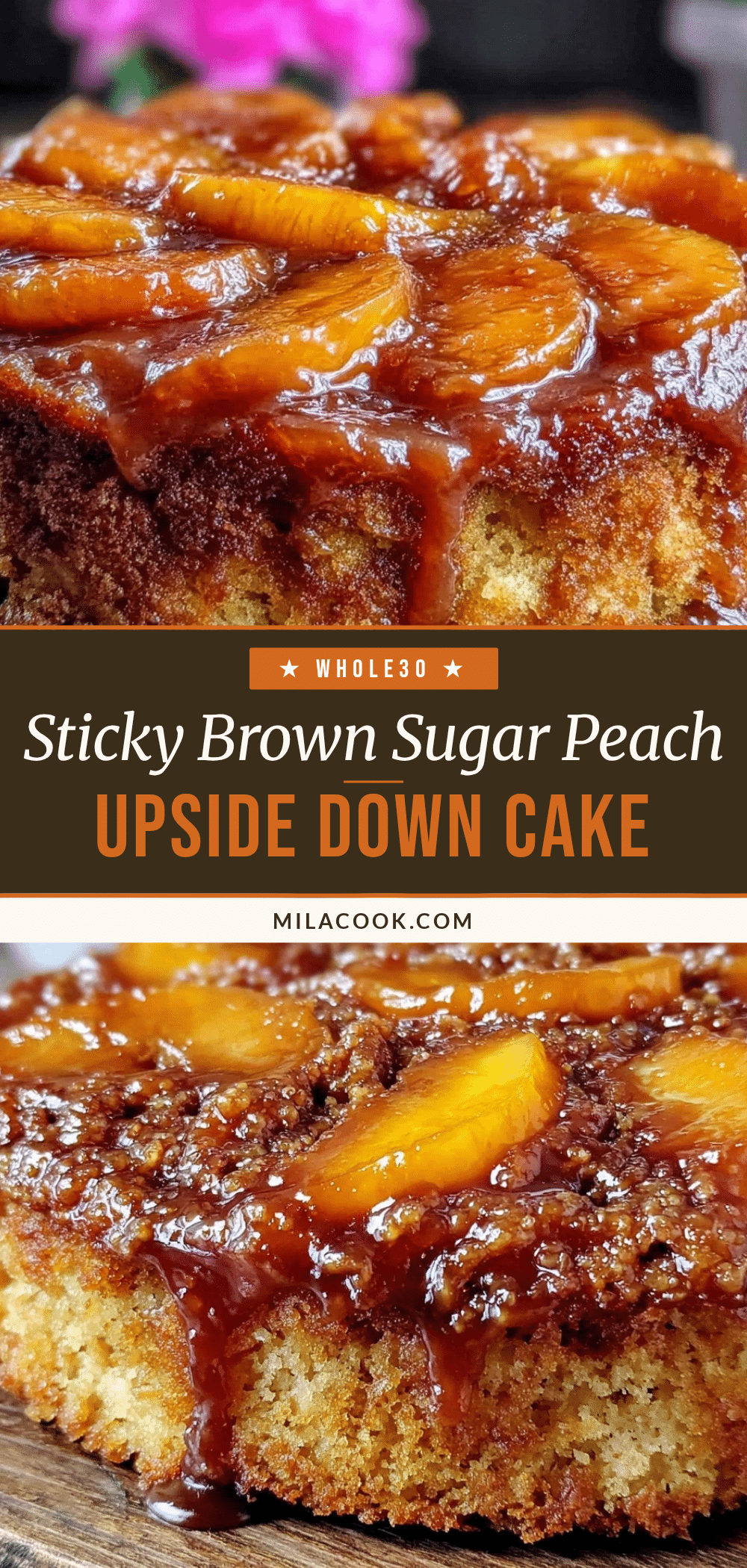brown sugar caramel fresh peach upside down cake recipe