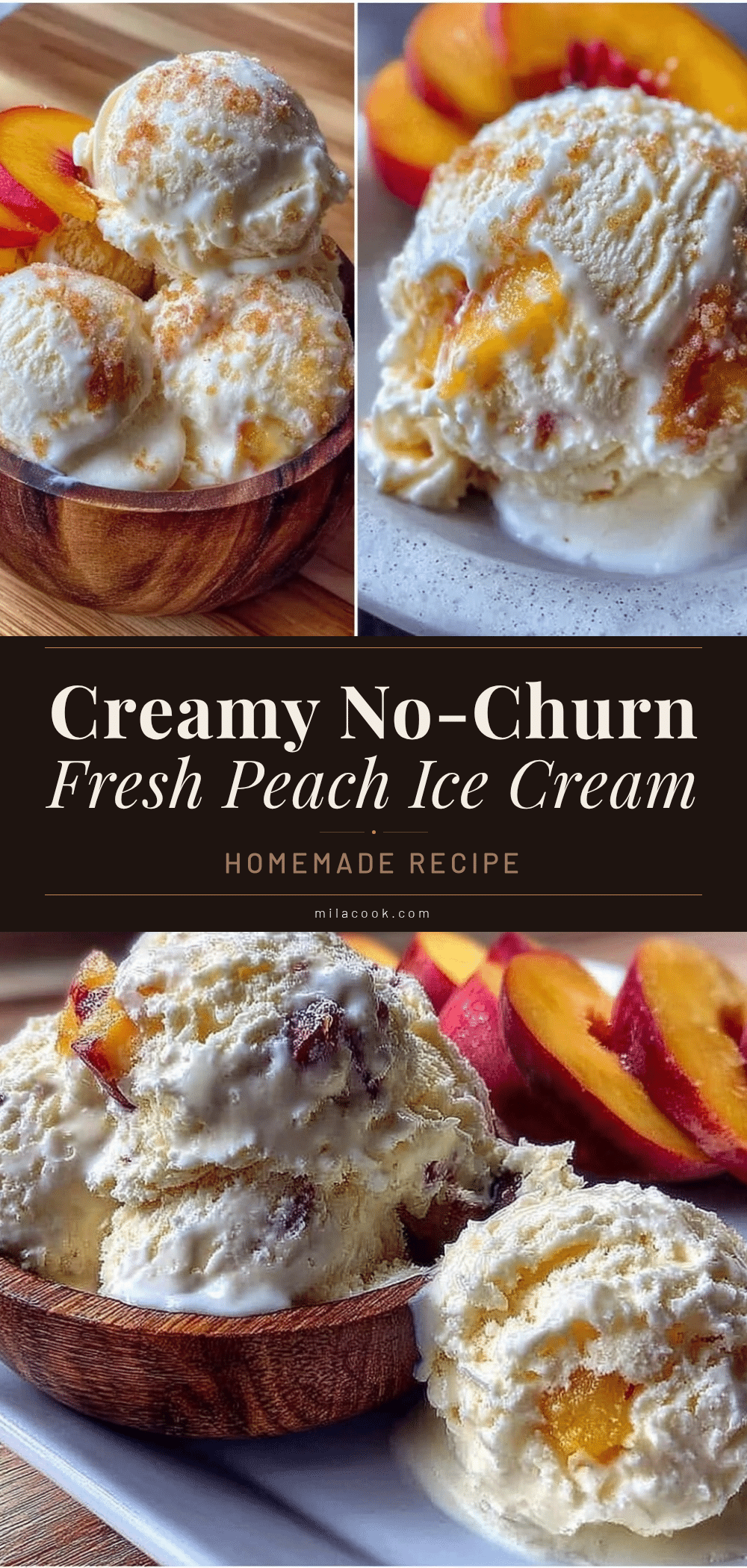 creamy no-churn homemade peach ice cream recipe