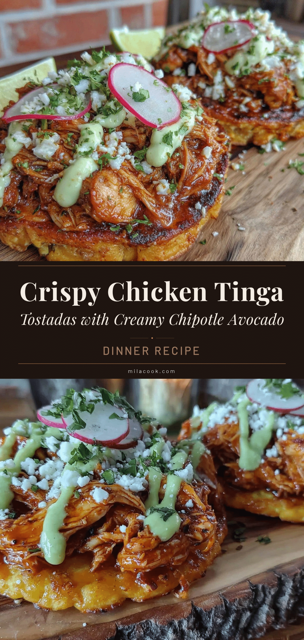 crispy chicken tinga tostadas recipe