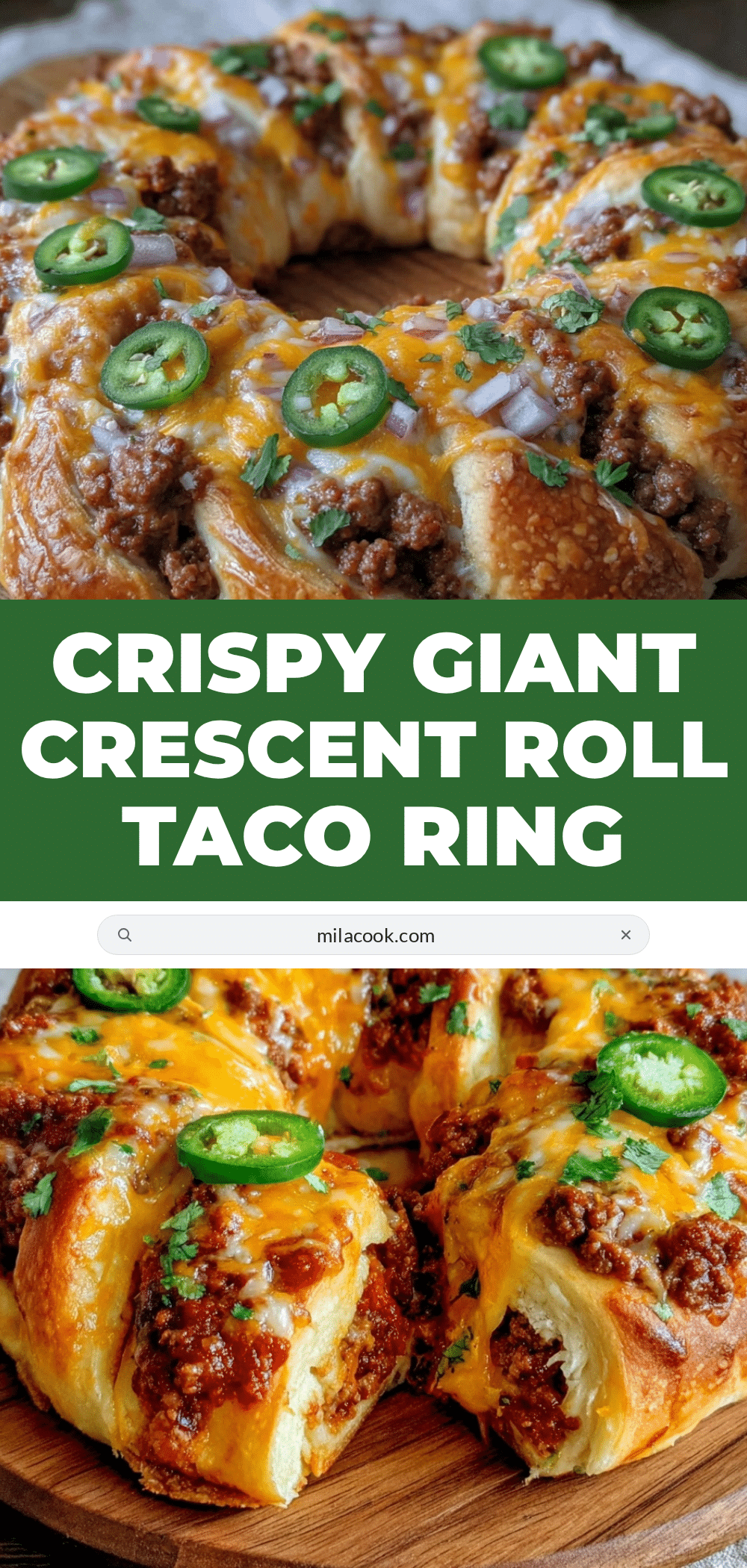 crispy giant crescent roll taco ring recipe