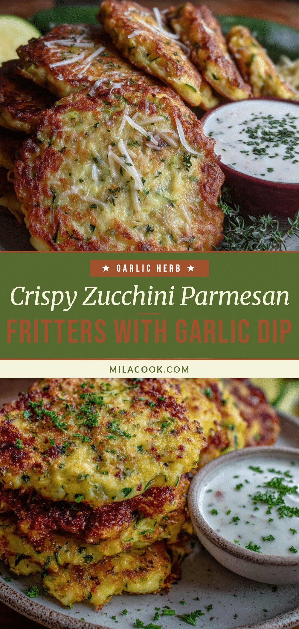 crispy zucchini parmesan fritters recipe