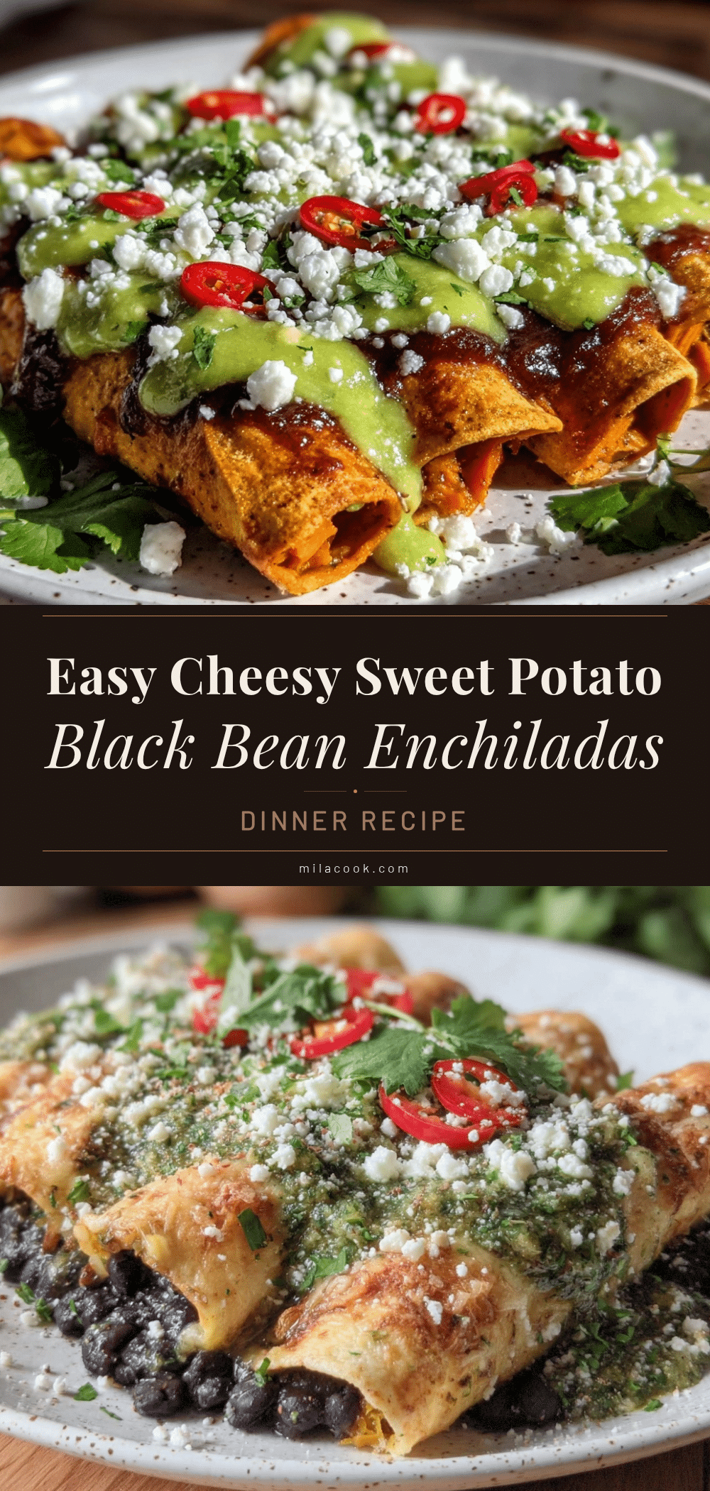 easy cheesy sweet potato and black bean enchiladas recipe