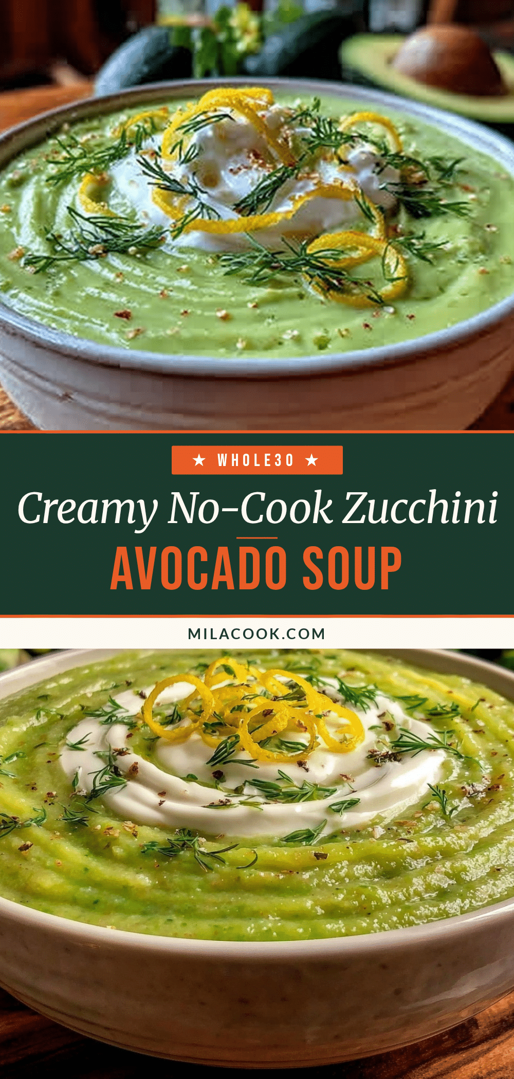 fresh no-cook chilled zucchini avocado soup recipe