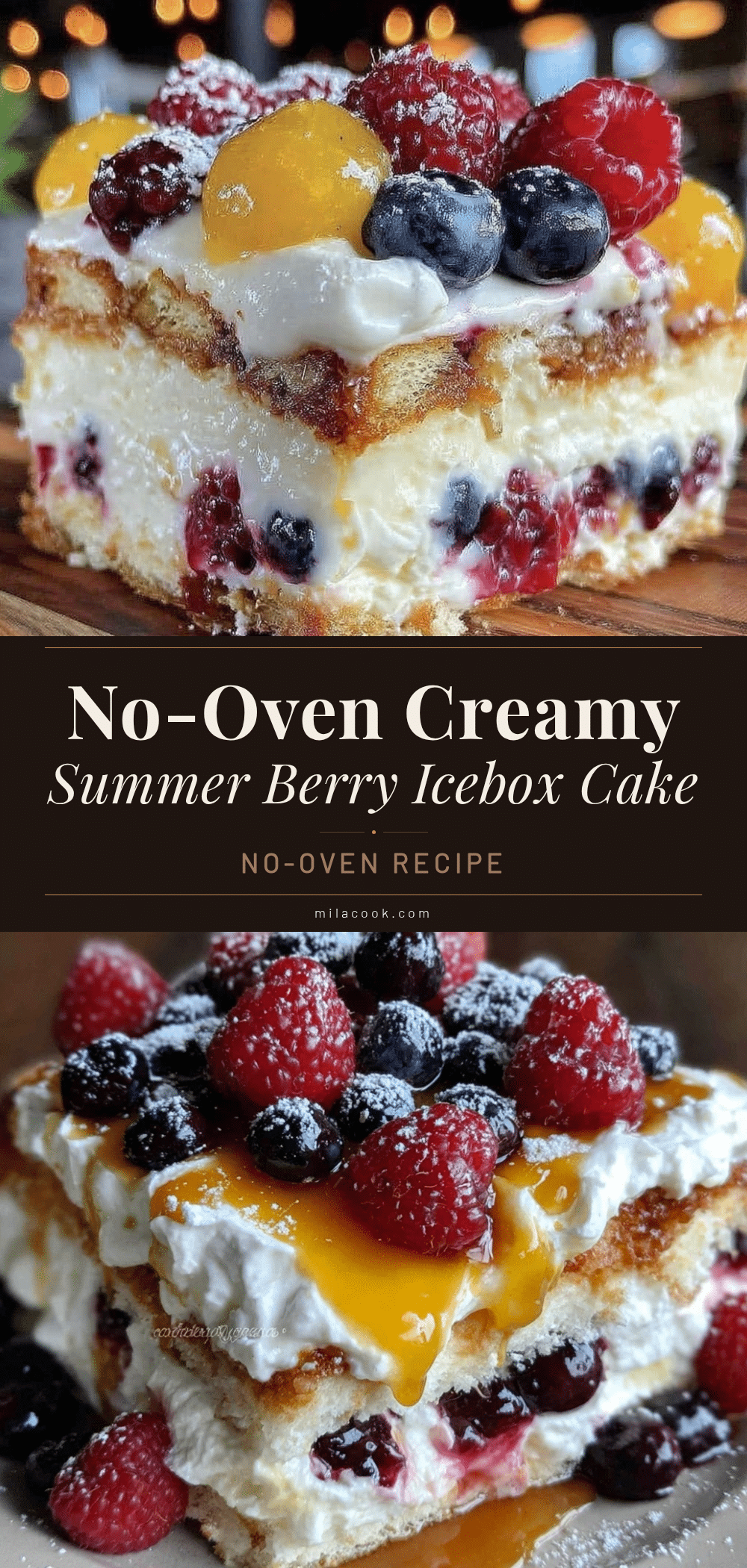 Fresh No-Oven Summer Berry Slab Icebox Cake recipe