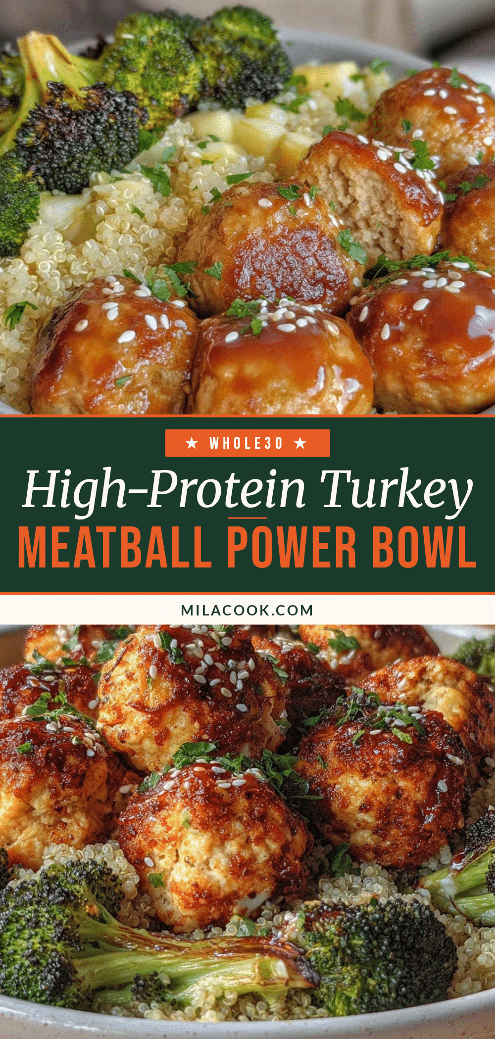 Healthy High-Protein Turkey Meatball Power Bowl recipe