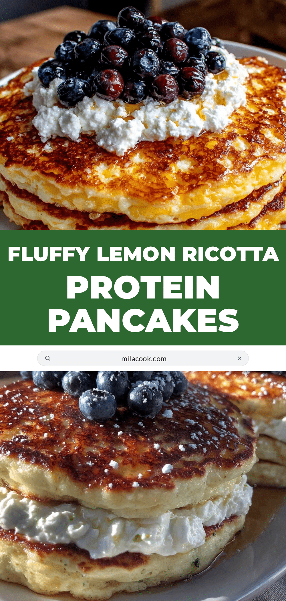 Healthy Lemon Ricotta Protein Pancakes recipe