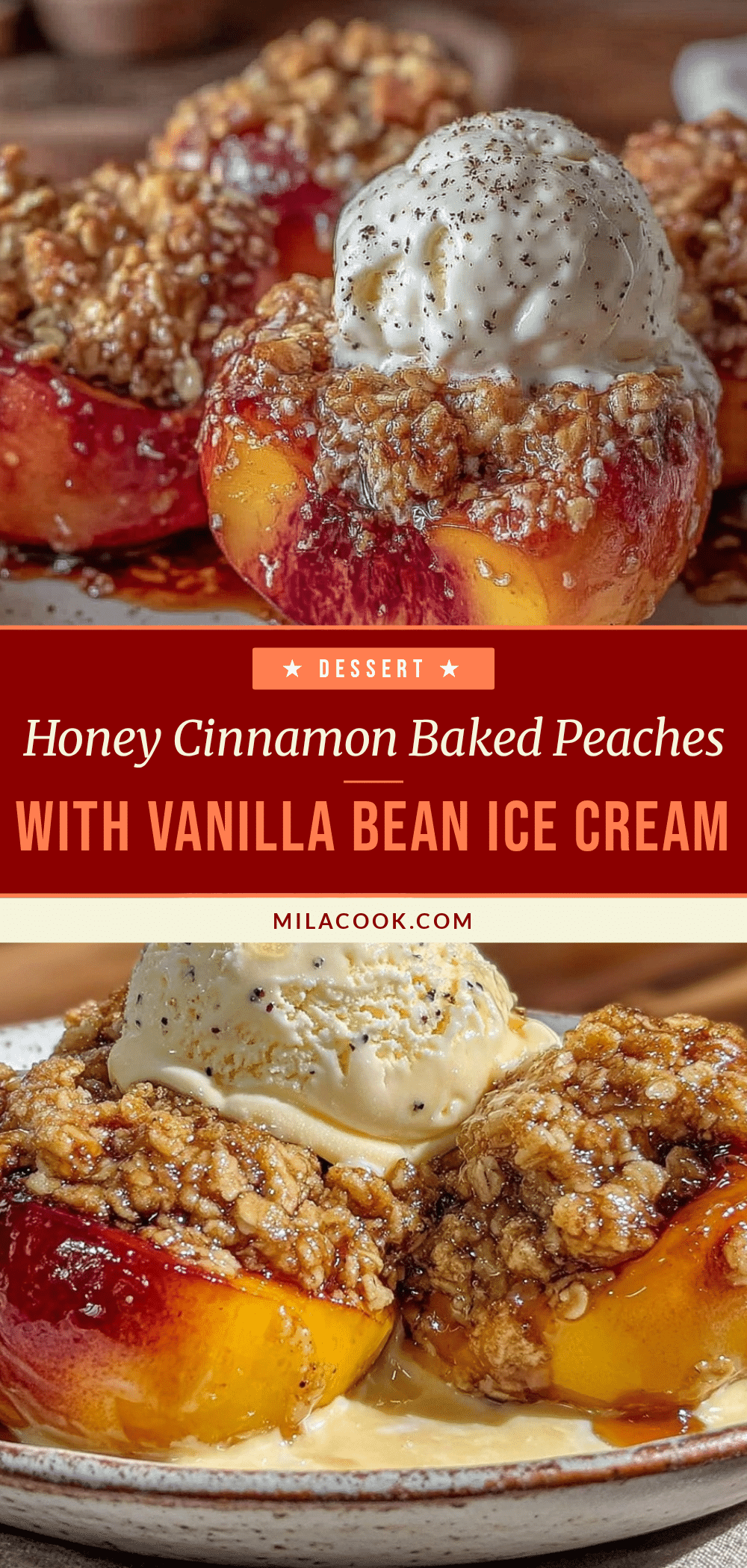 honey cinnamon baked peaches recipe