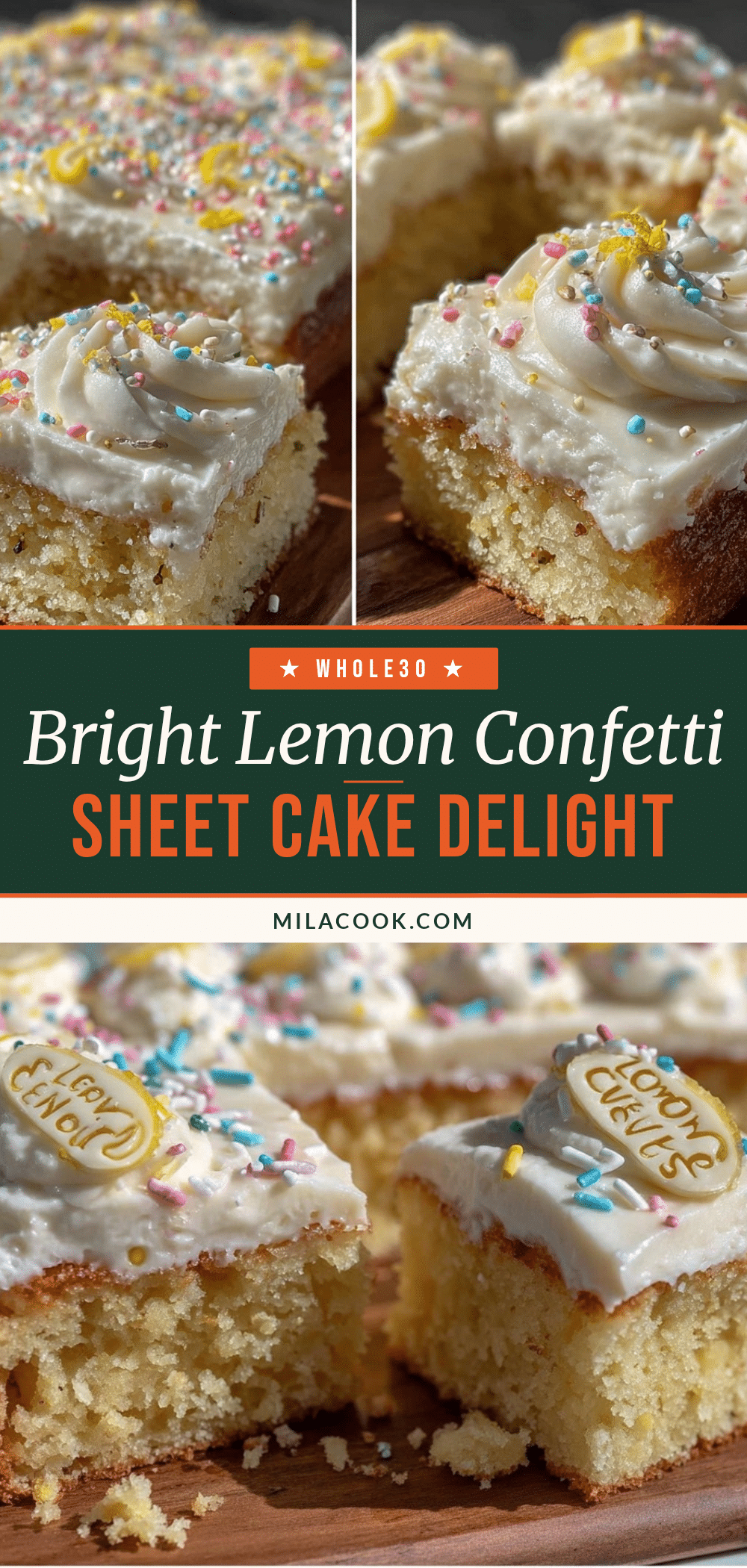 lemon confetti sheet cake recipe