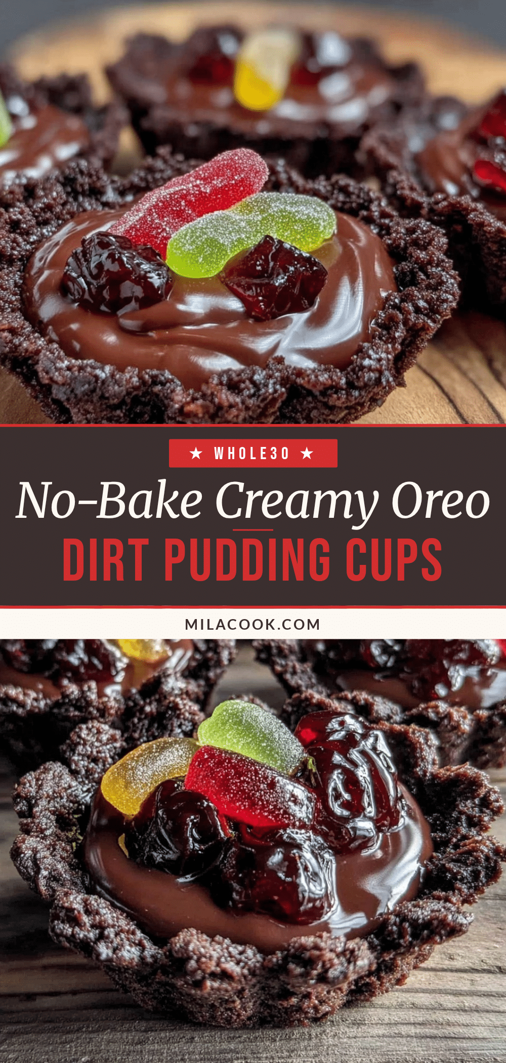 no-bake Oreo dirt pudding flower cups recipe