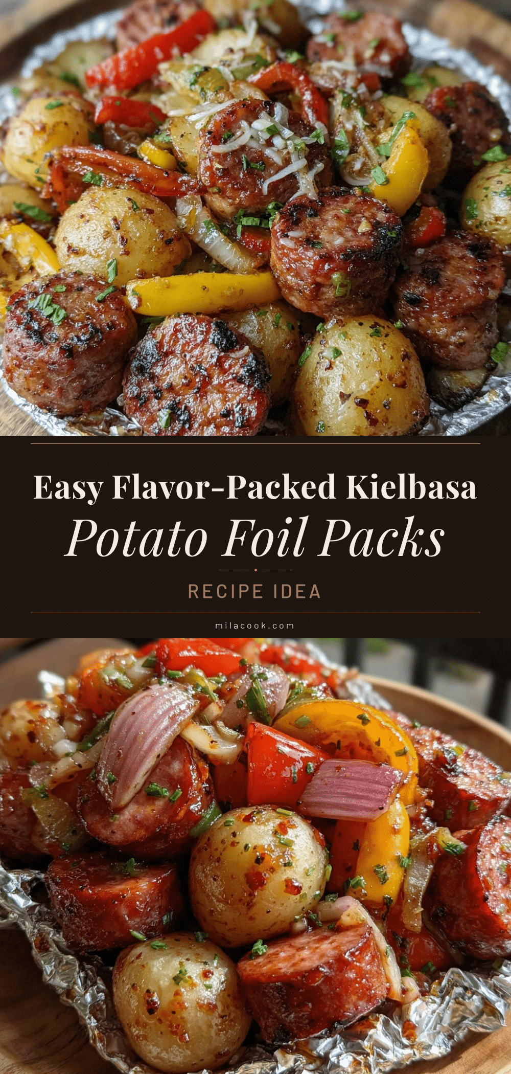 one-pan kielbasa and baby potato foil packets recipe