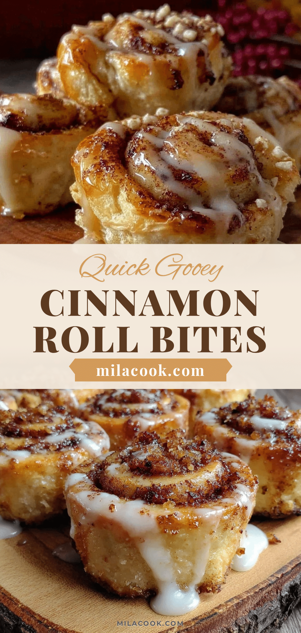 Quick 30-Minute Shortcut Cinnamon Roll Bites recipe