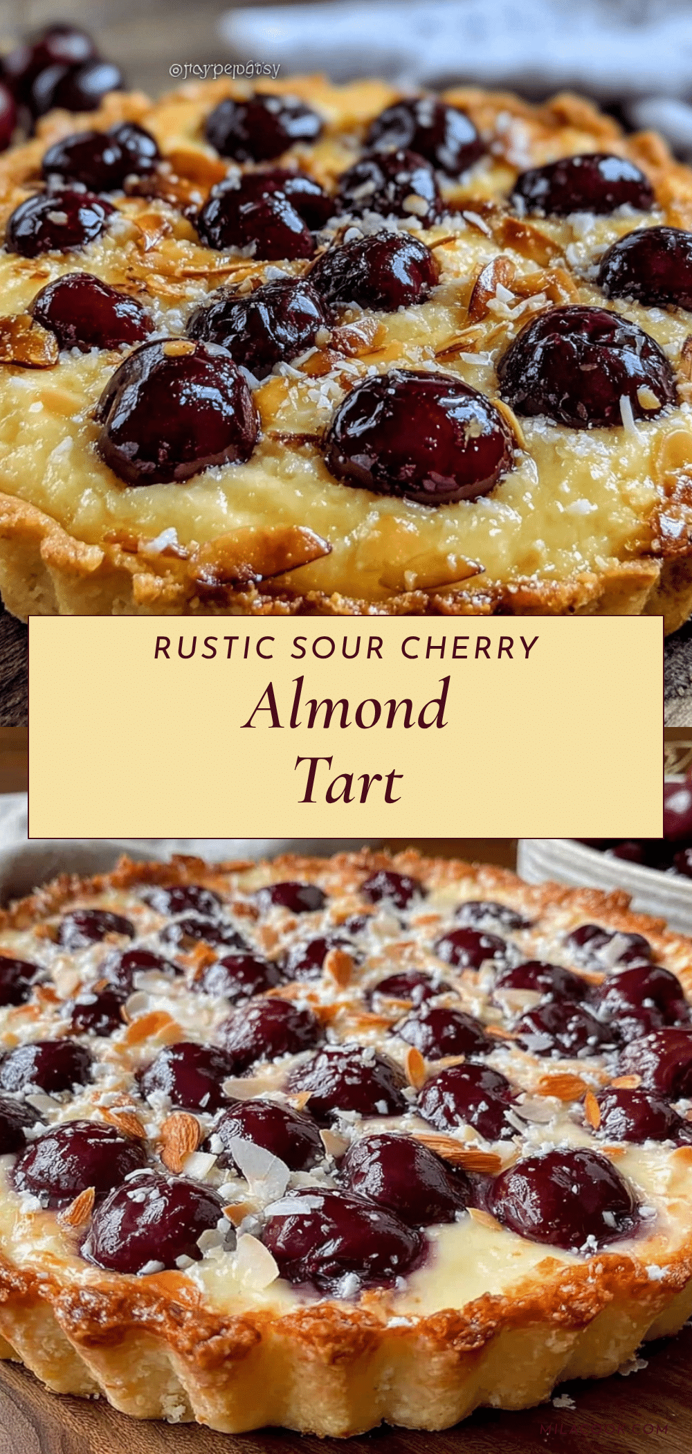rustic sour cherry frangipane tart recipe