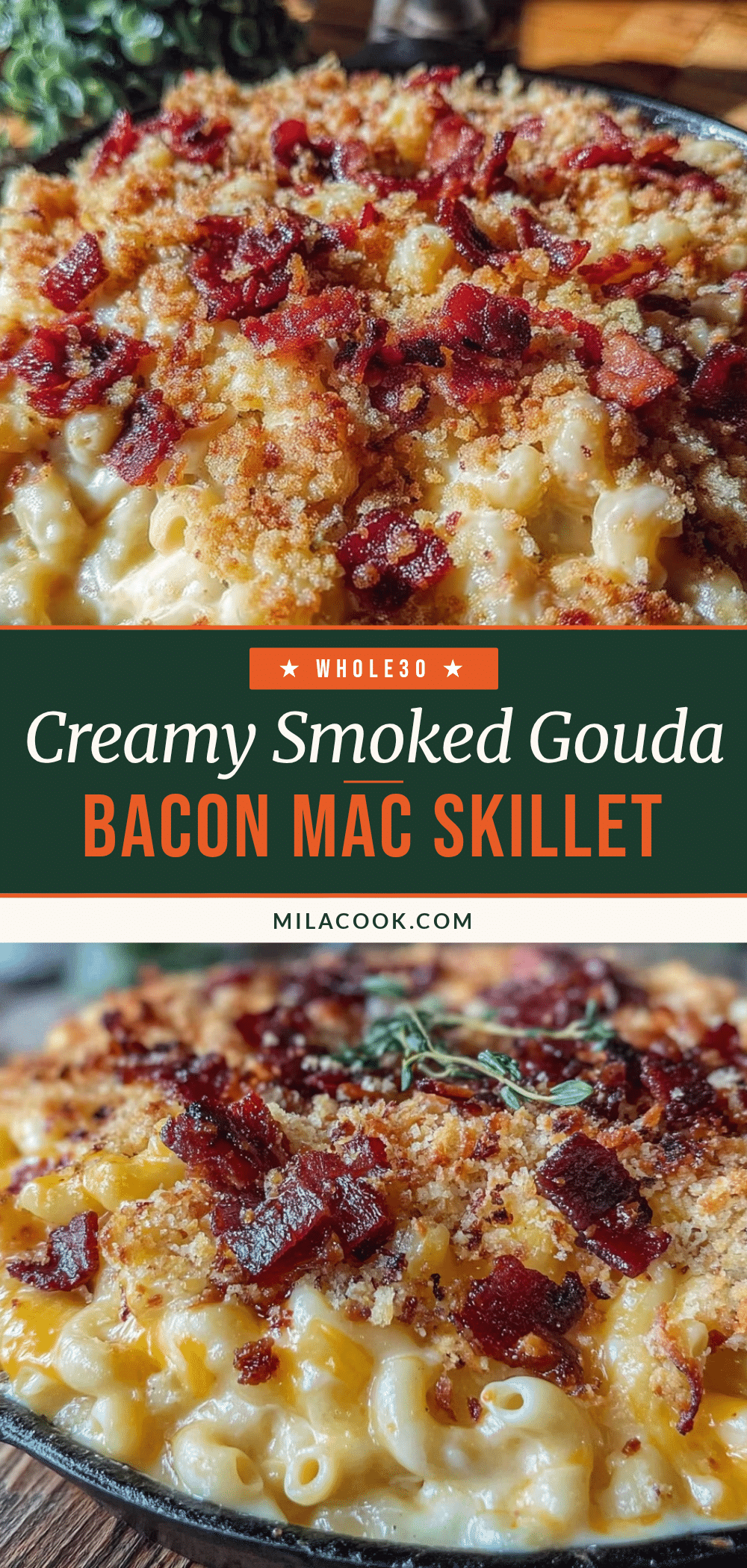 smoked Gouda bacon mac and cheese skillet recipe
