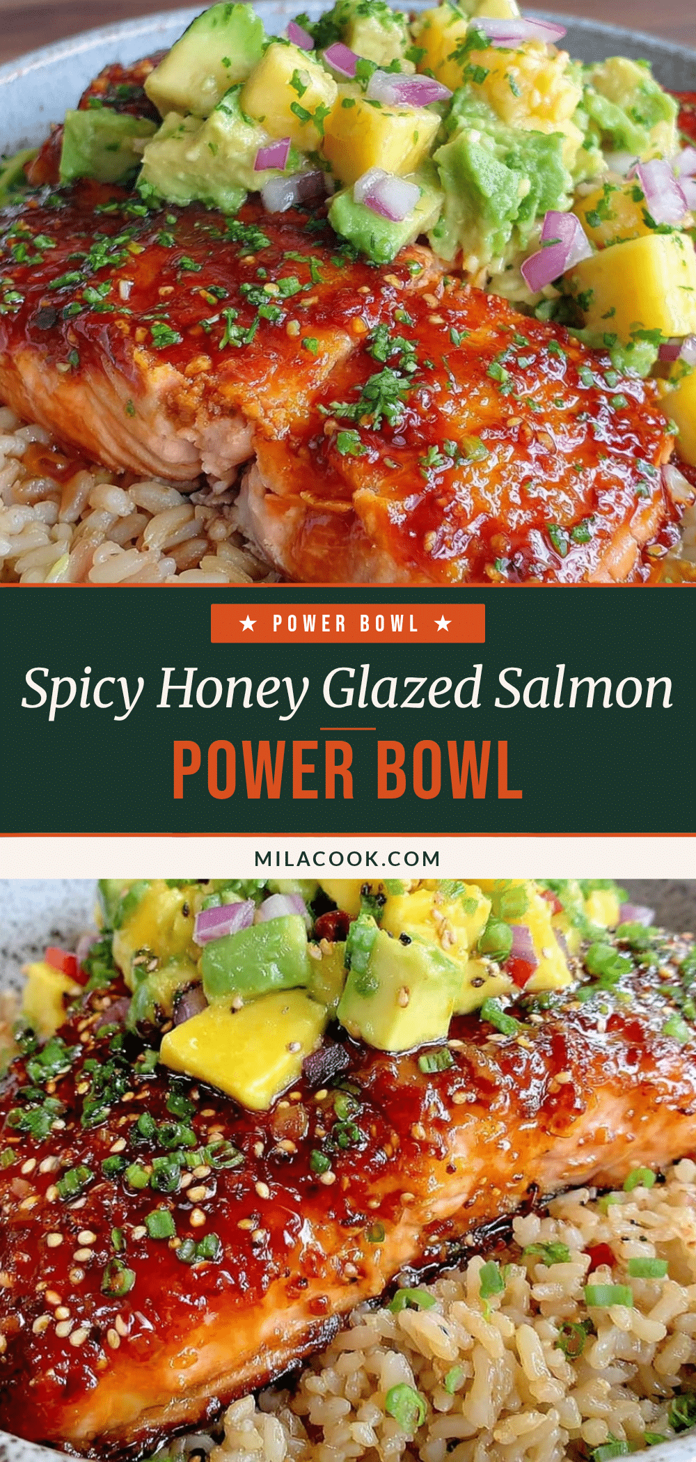 spicy honey glazed salmon power bowl recipe