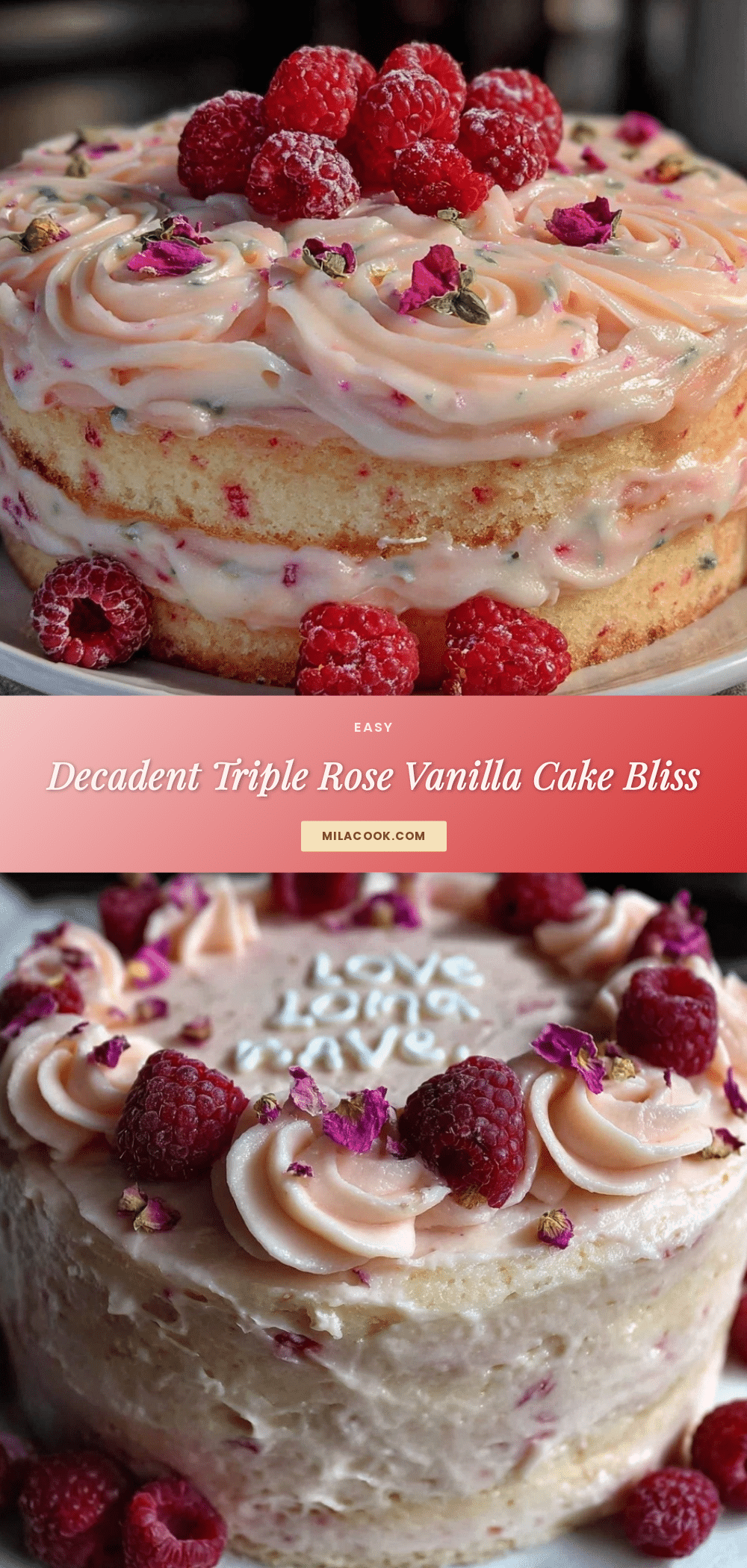 triple rose vanilla cake recipe