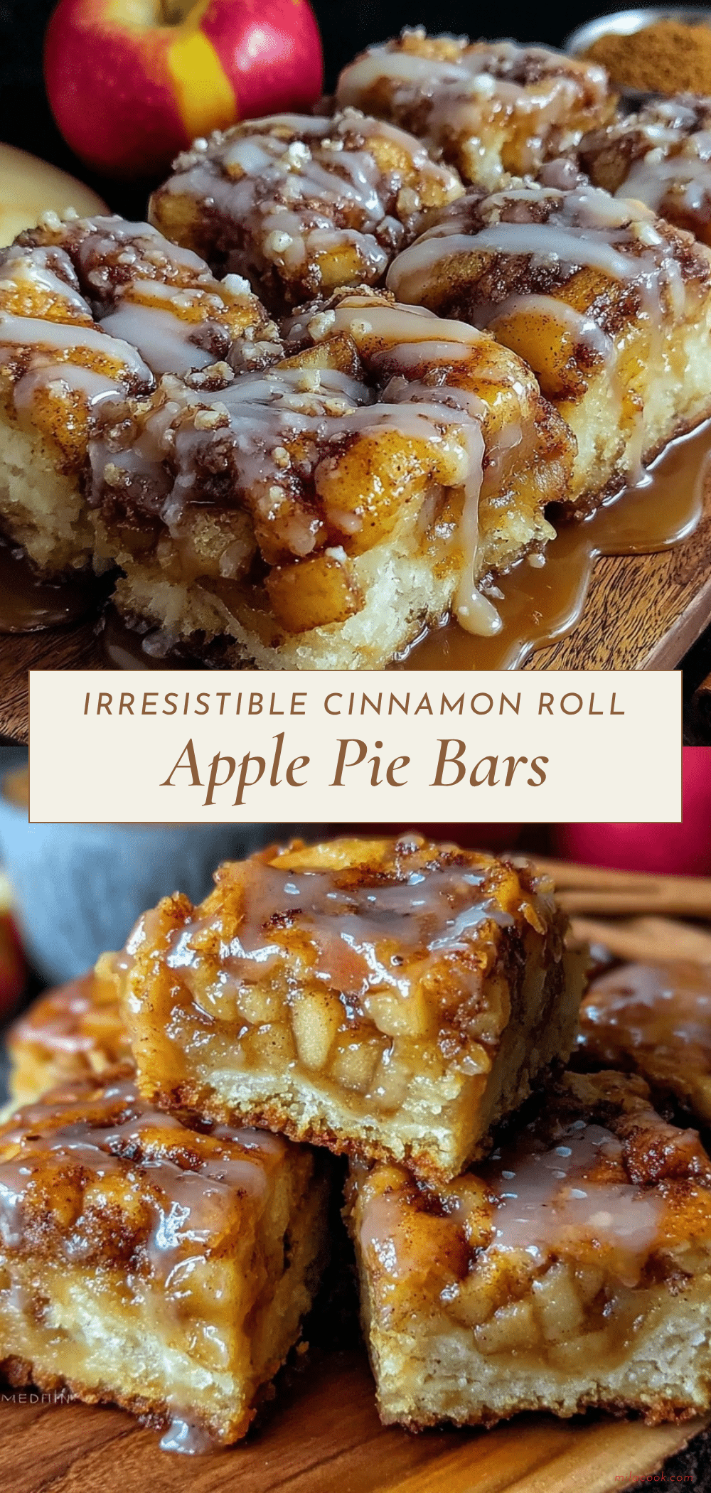cinnamon roll apple pie bars recipe