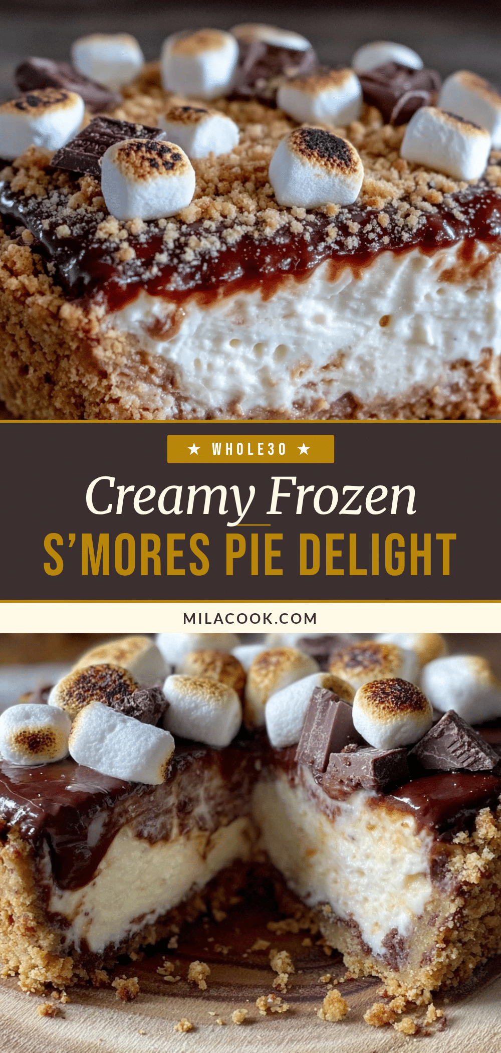 creamy frozen s’mores pie recipe
