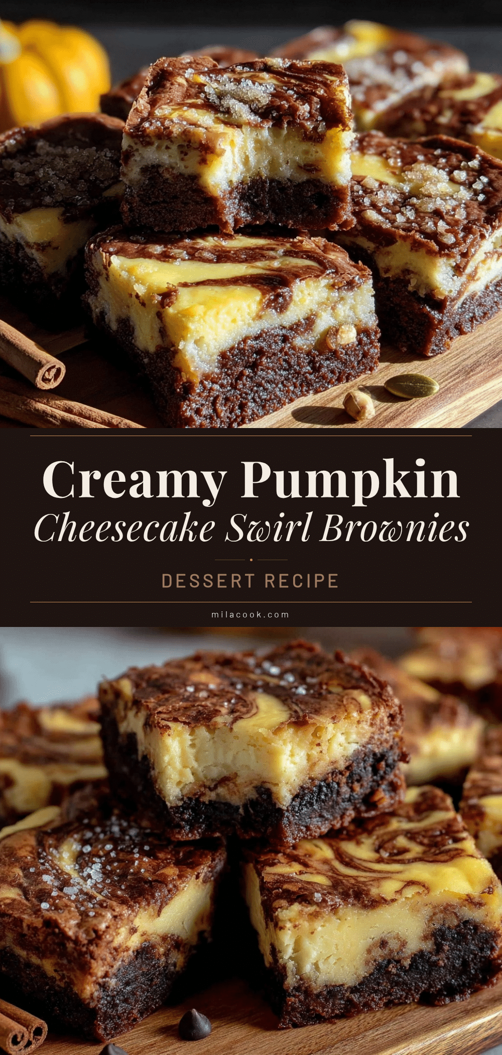 creamy pumpkin cheesecake swirl brownies recipe