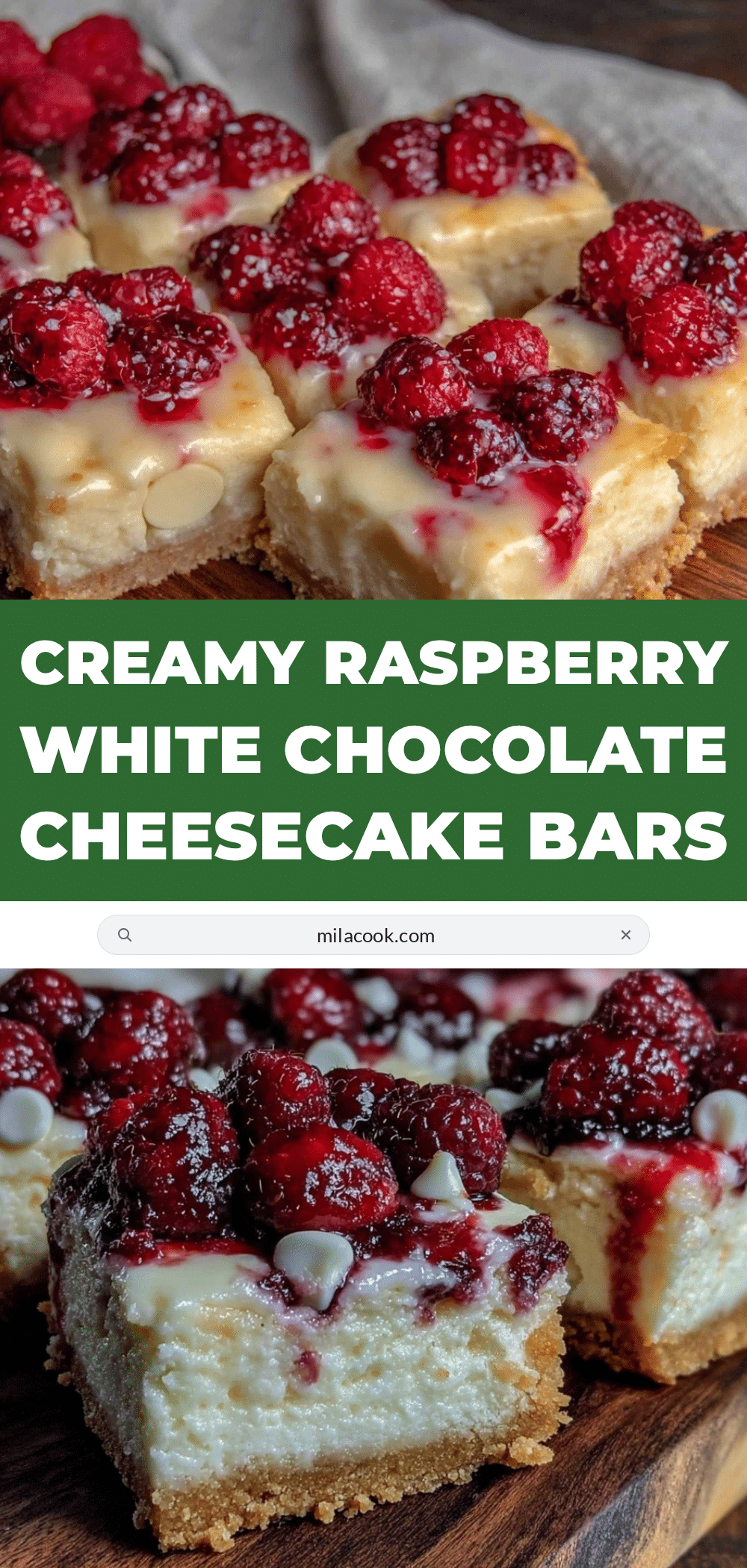 creamy raspberry white chocolate cheesecake bars recipe