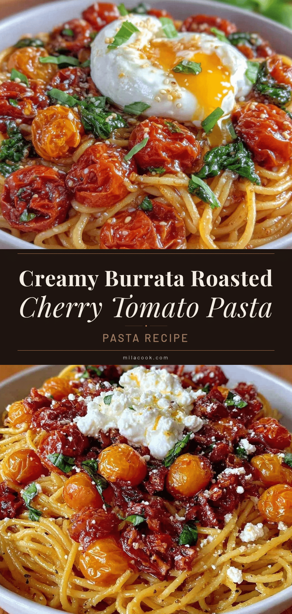 creamy roasted cherry tomato pasta with burrata recipe