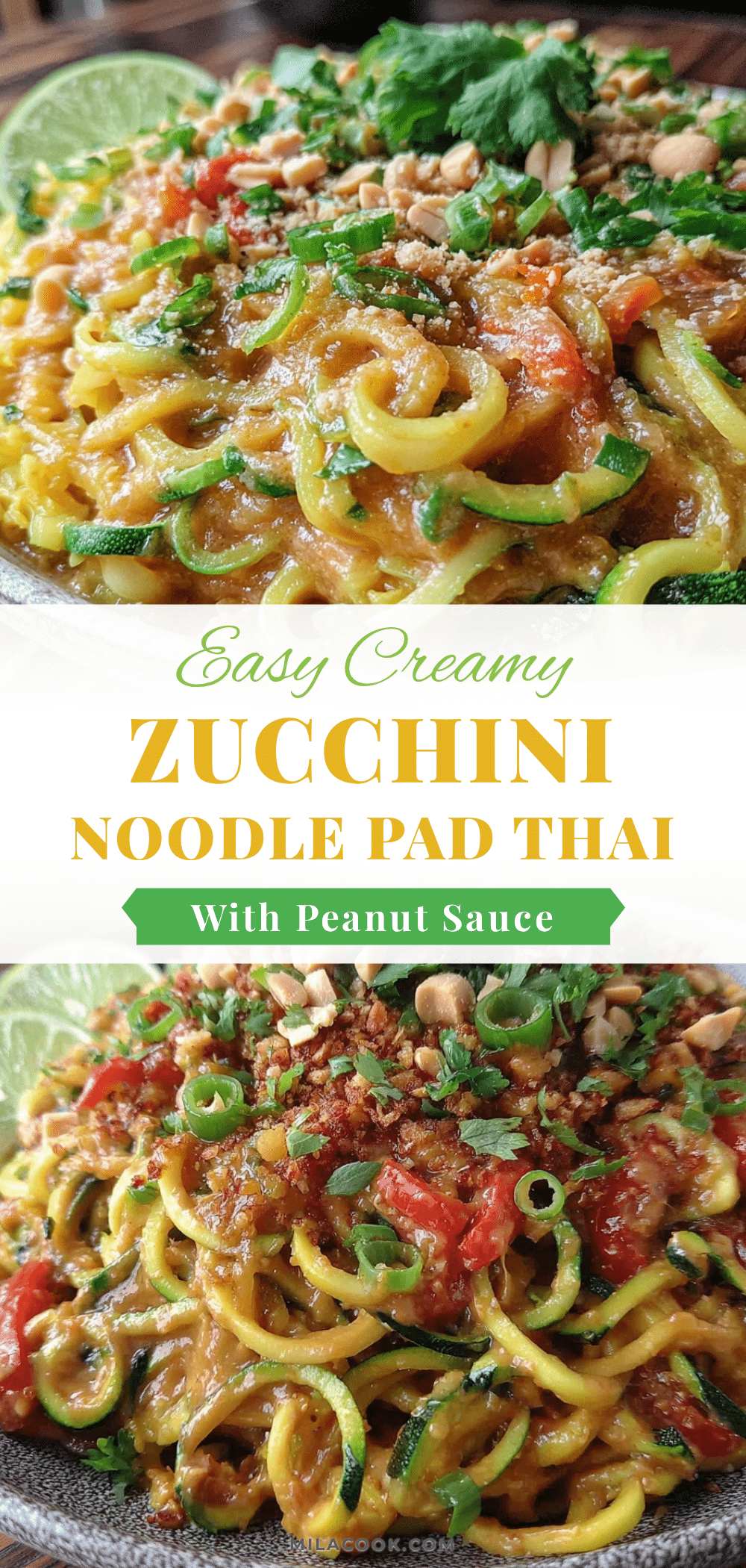 creamy zucchini noodle pad thai recipe