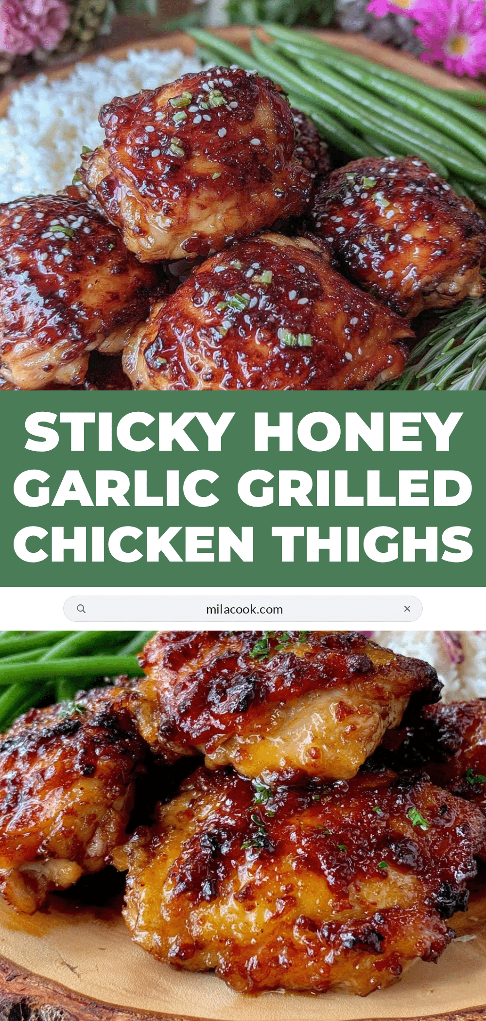 crispy honey garlic grilled chicken thighs recipe
