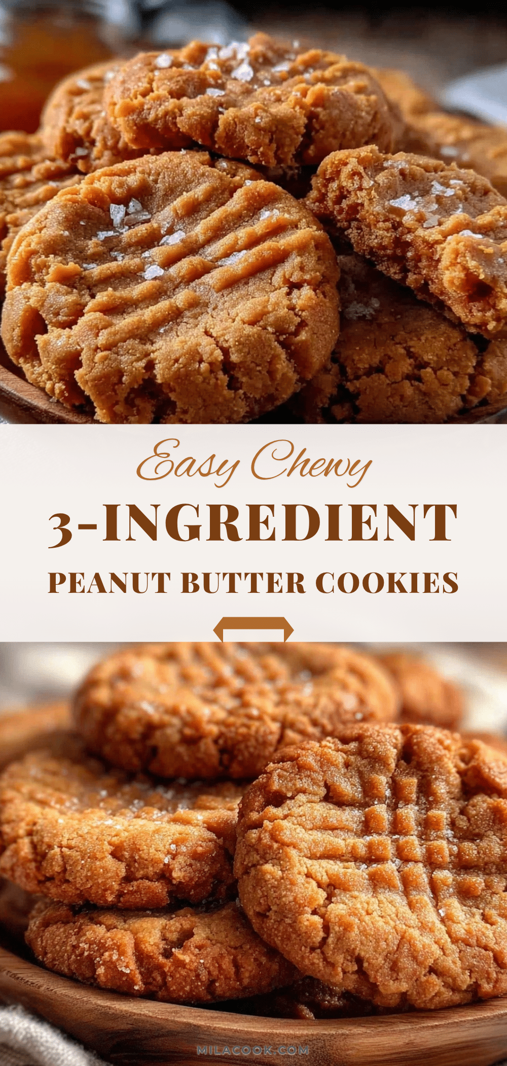 easy chewy 3-ingredient peanut butter cookies recipe