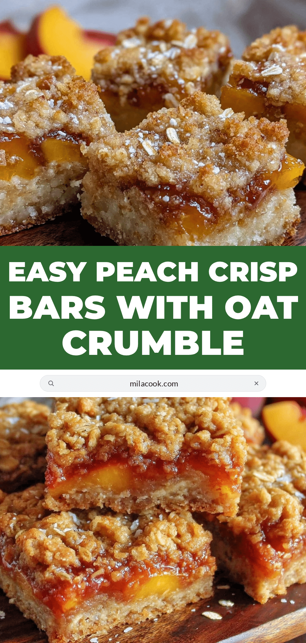 easy peach crisp bars recipe