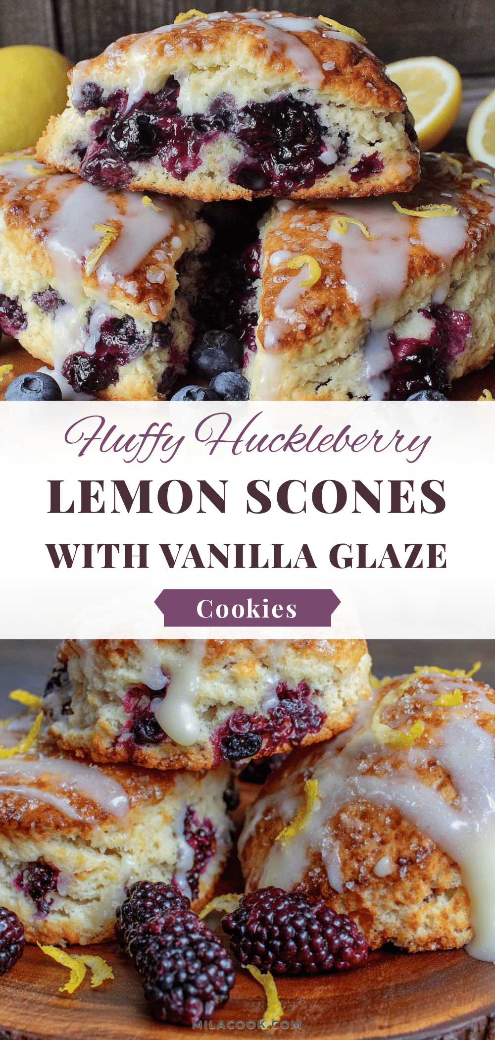 fluffy huckleberry lemon scones recipe