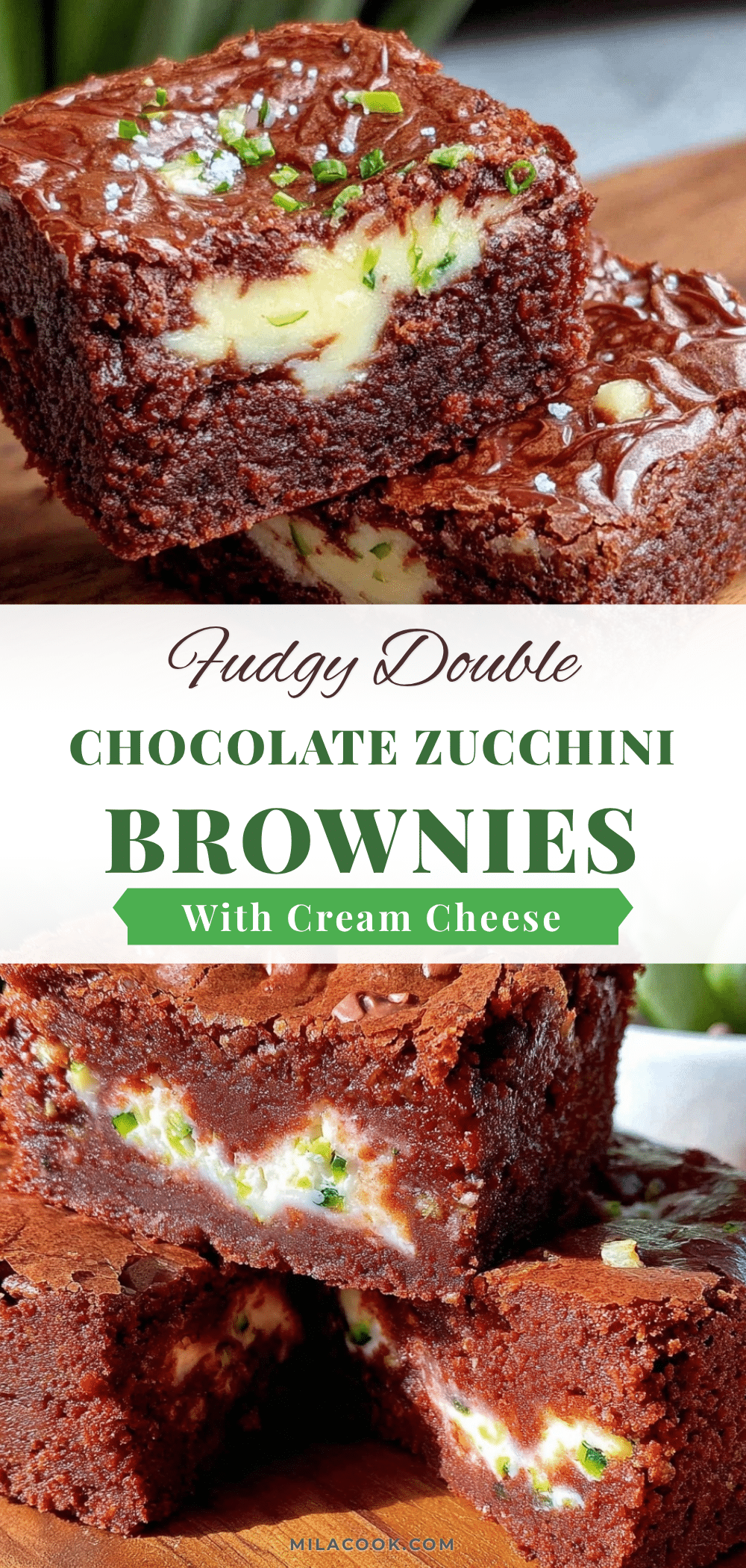 fudgy double chocolate zucchini brownies recipe
