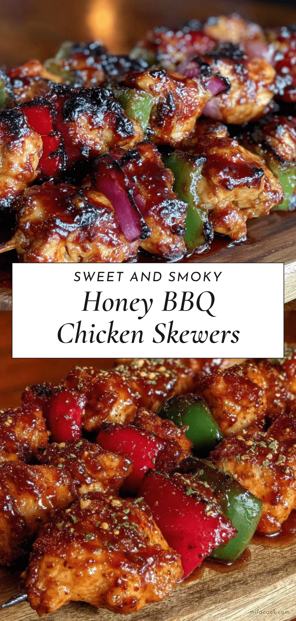grilled honey BBQ chicken skewers recipe