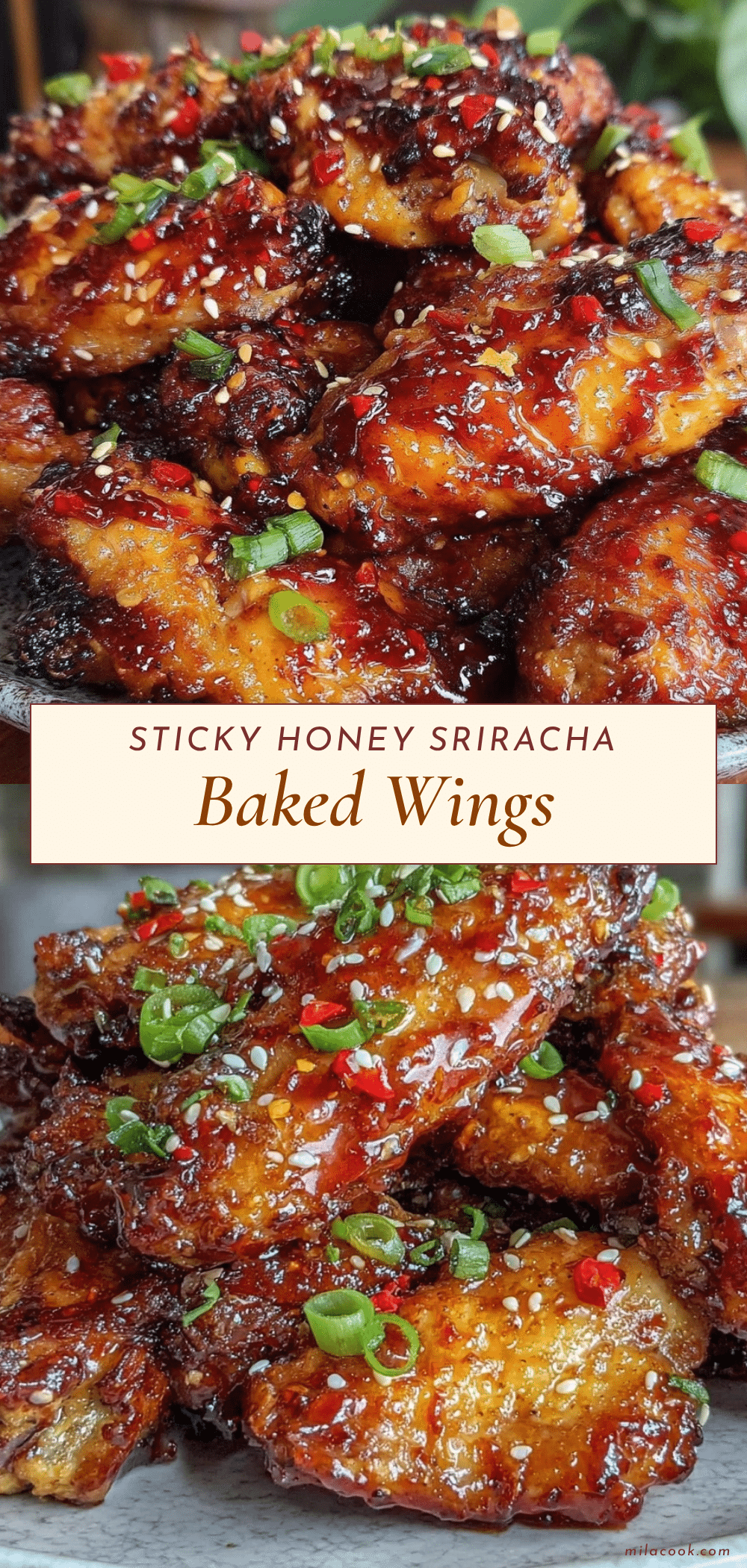 honey sriracha glazed chicken wings recipe