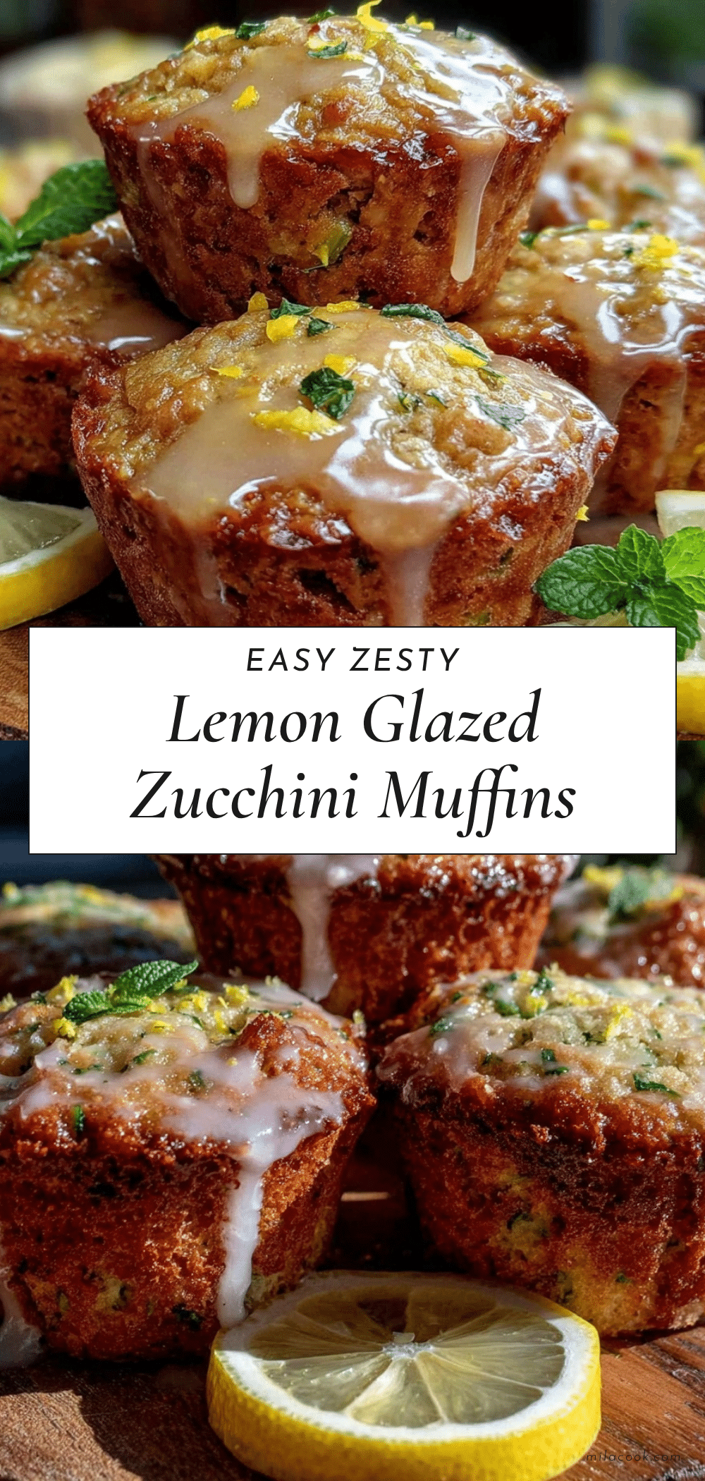 lemon glazed zucchini bread muffins recipe