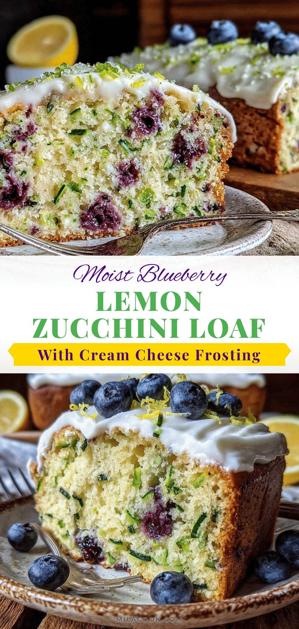 moist blueberry lemon zucchini loaf recipe