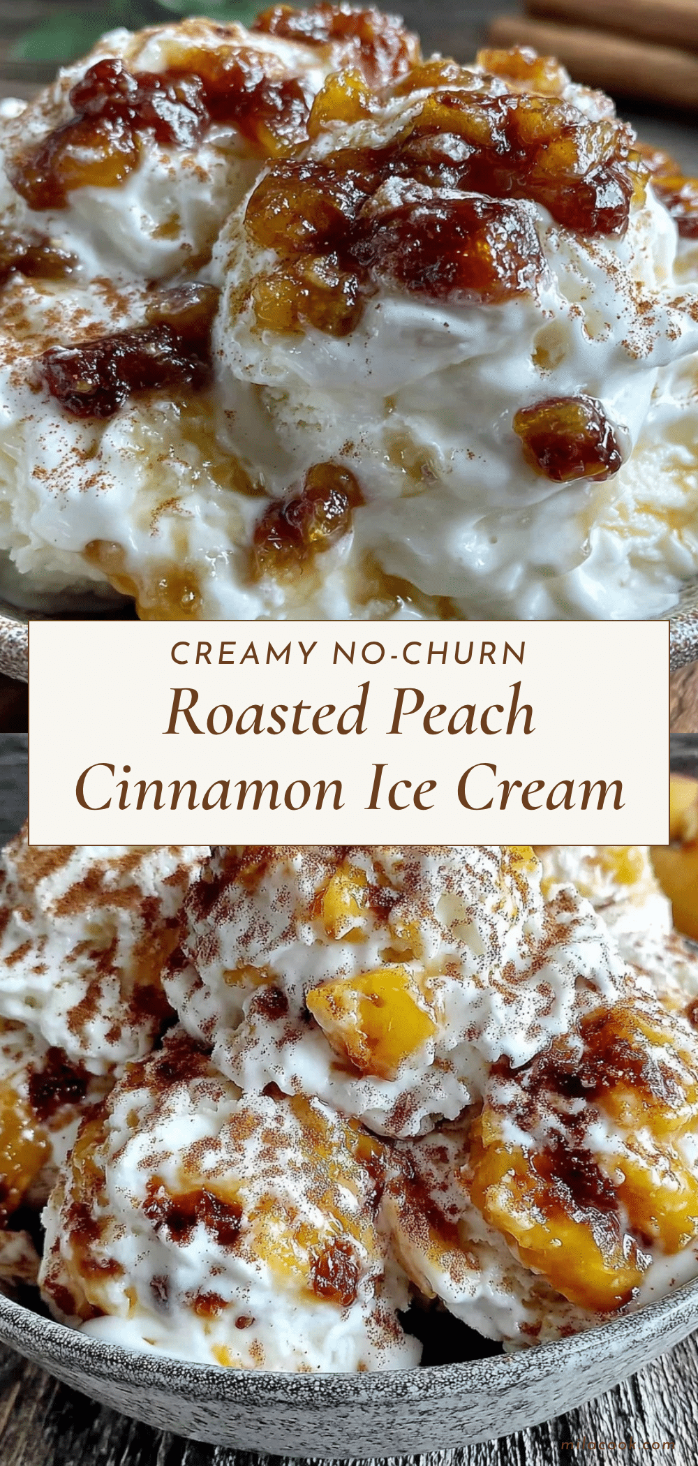 no-churn roasted peach ice cream recipe
