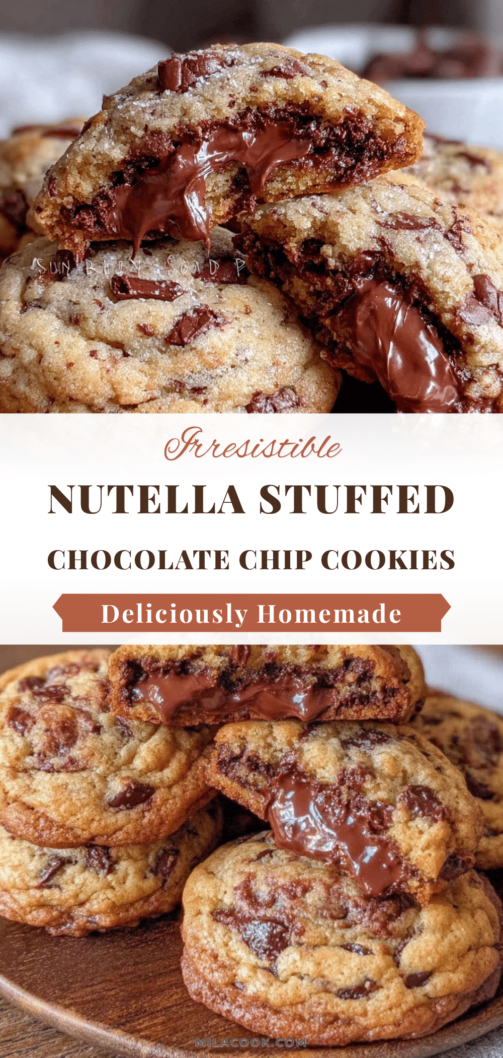 Nutella stuffed chocolate chip cookies recipe