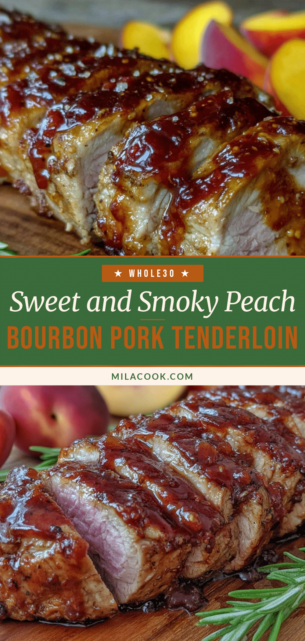 peach bourbon bbq glazed pork tenderloin recipe