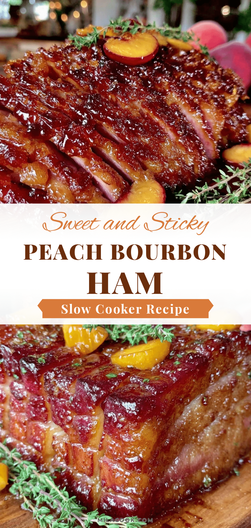 peach bourbon glazed ham slow cooker recipe recipe