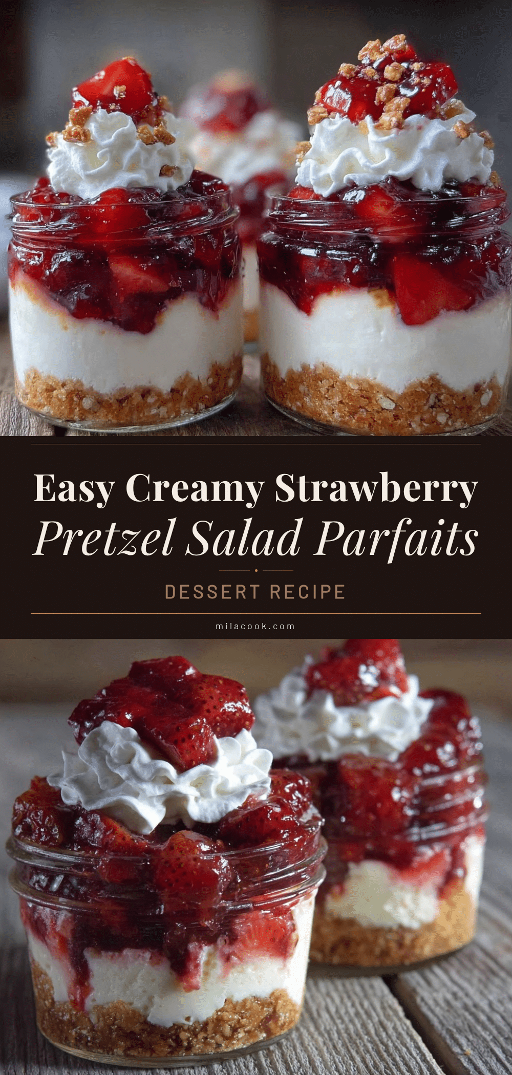 strawberry pretzel salad parfaits recipe