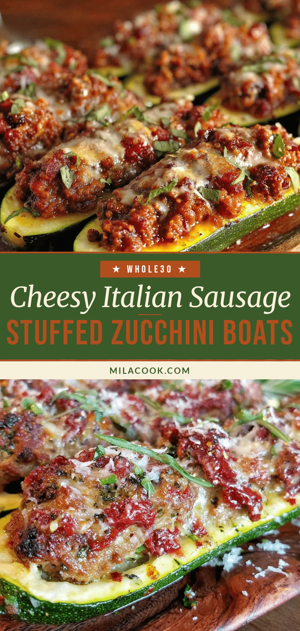 stuffed zucchini boats with italian sausage recipe