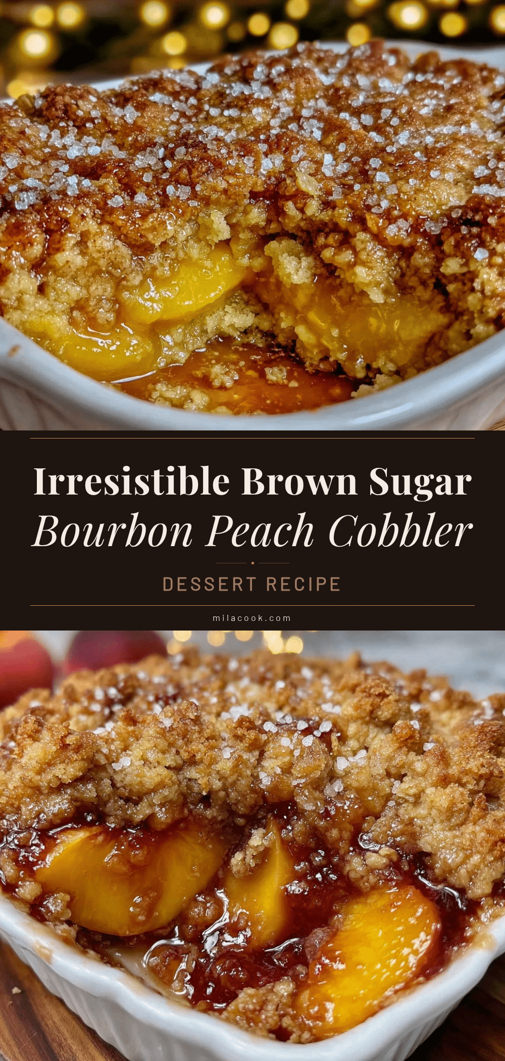 brown sugar bourbon peach cobbler recipe