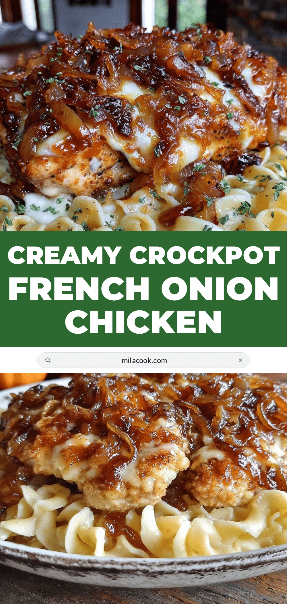Cozy Crockpot French Onion Chicken recipe