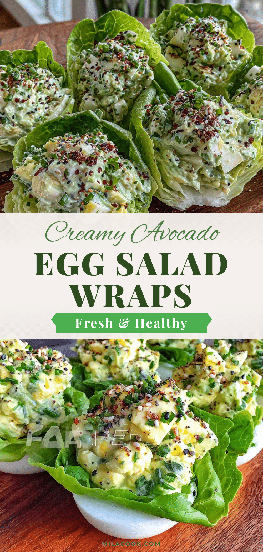 creamy avocado egg salad lettuce wraps recipe