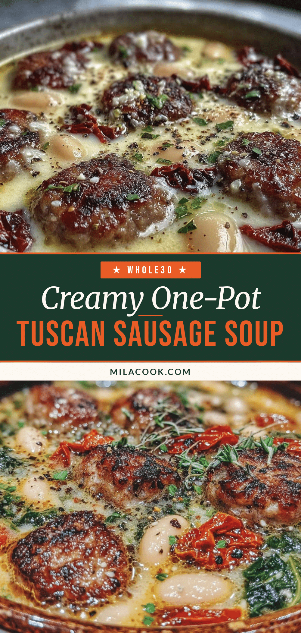 creamy one-pot tuscan white bean sausage soup recipe