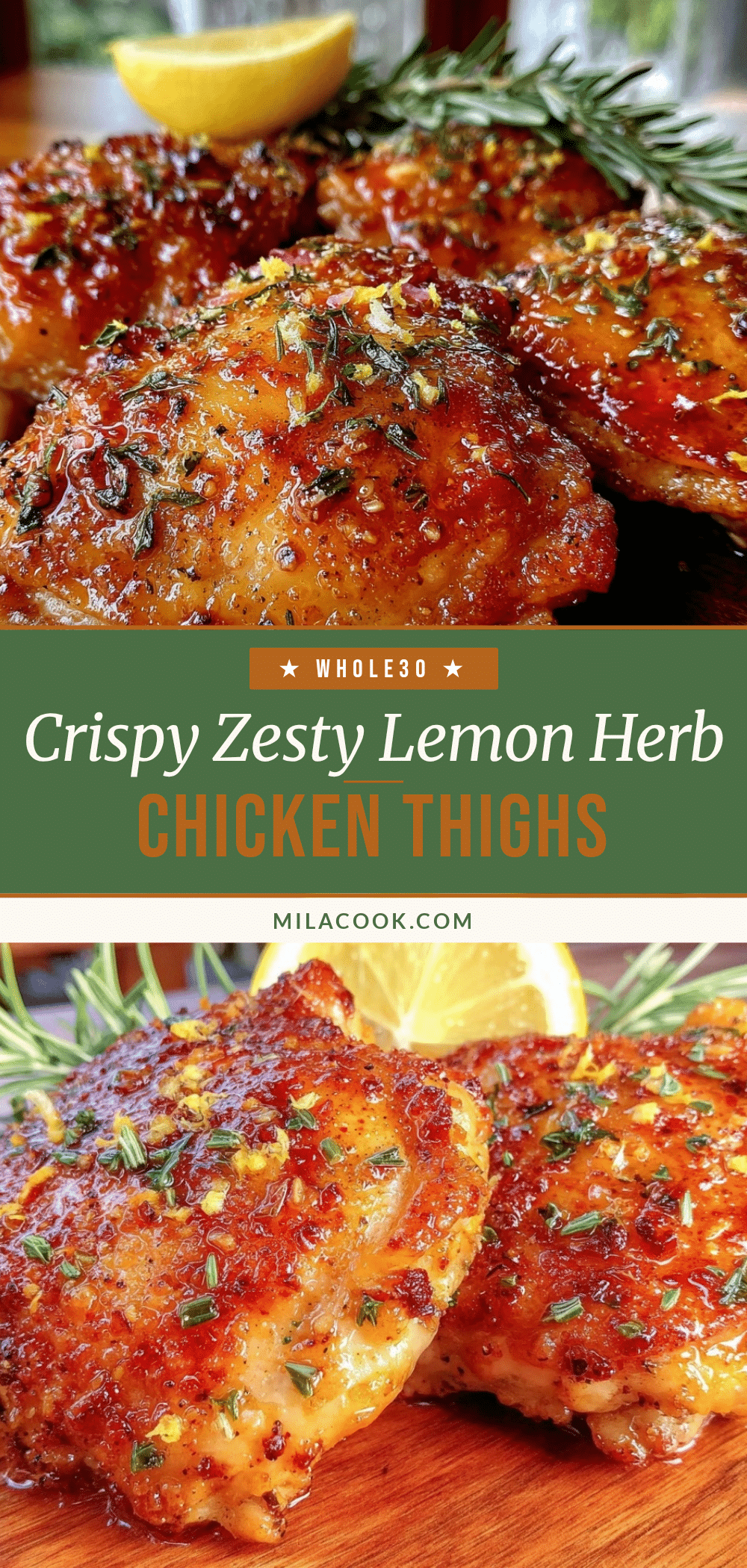 crispy baked lemon herb chicken thighs recipe
